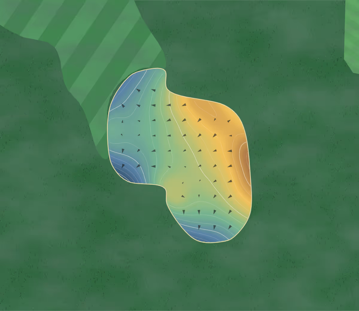 Green contour map of Garnett in Garnett, Kansas: 137 elevation contours at a 3-inch interval with fall-line arrows, traced from 1-meter lidar