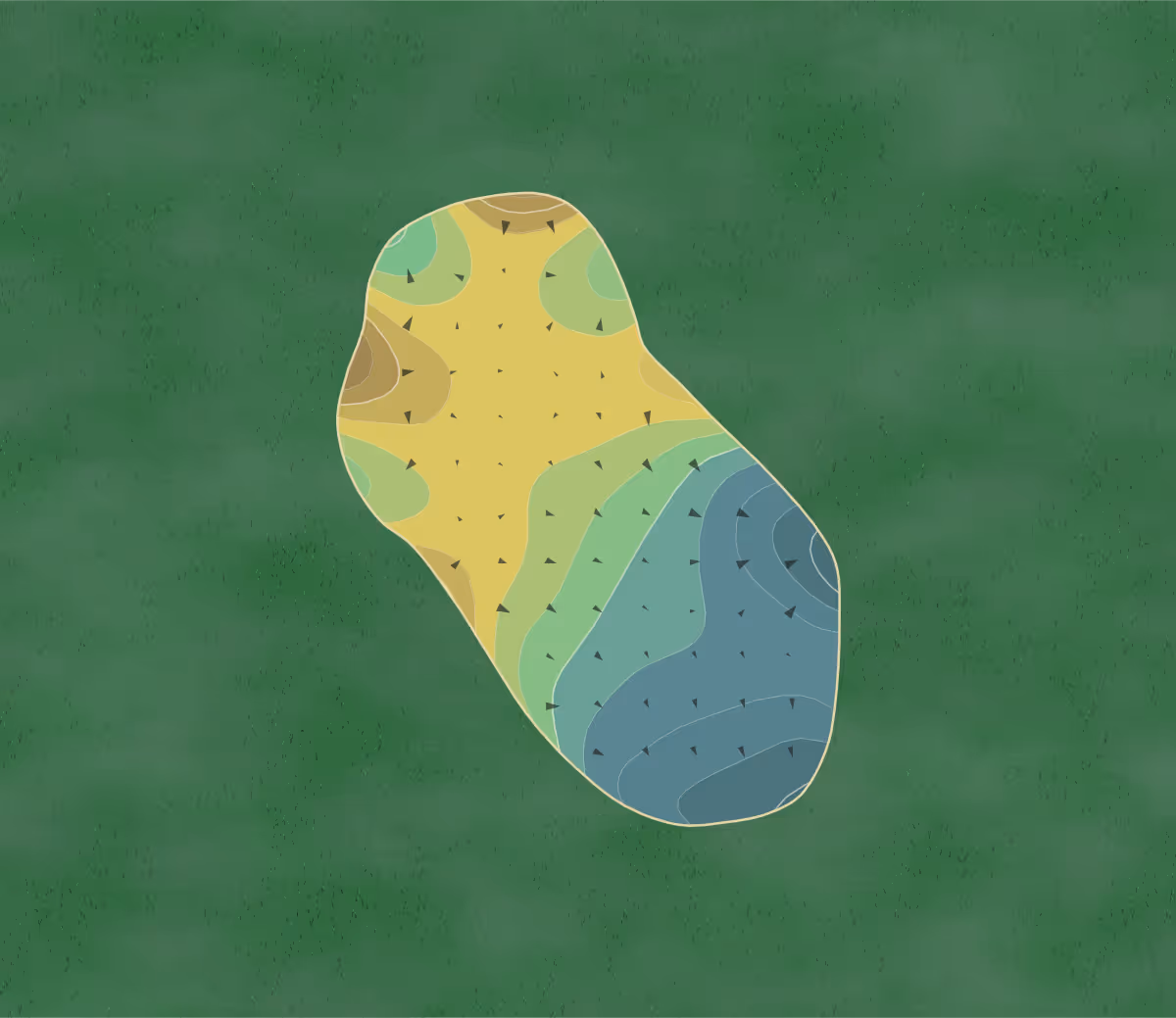 Green contour map of GC Crown in Fort Myers, Florida — 167 elevation contours at a 3-inch interval with fall-line arrows, traced from 1-meter lidar