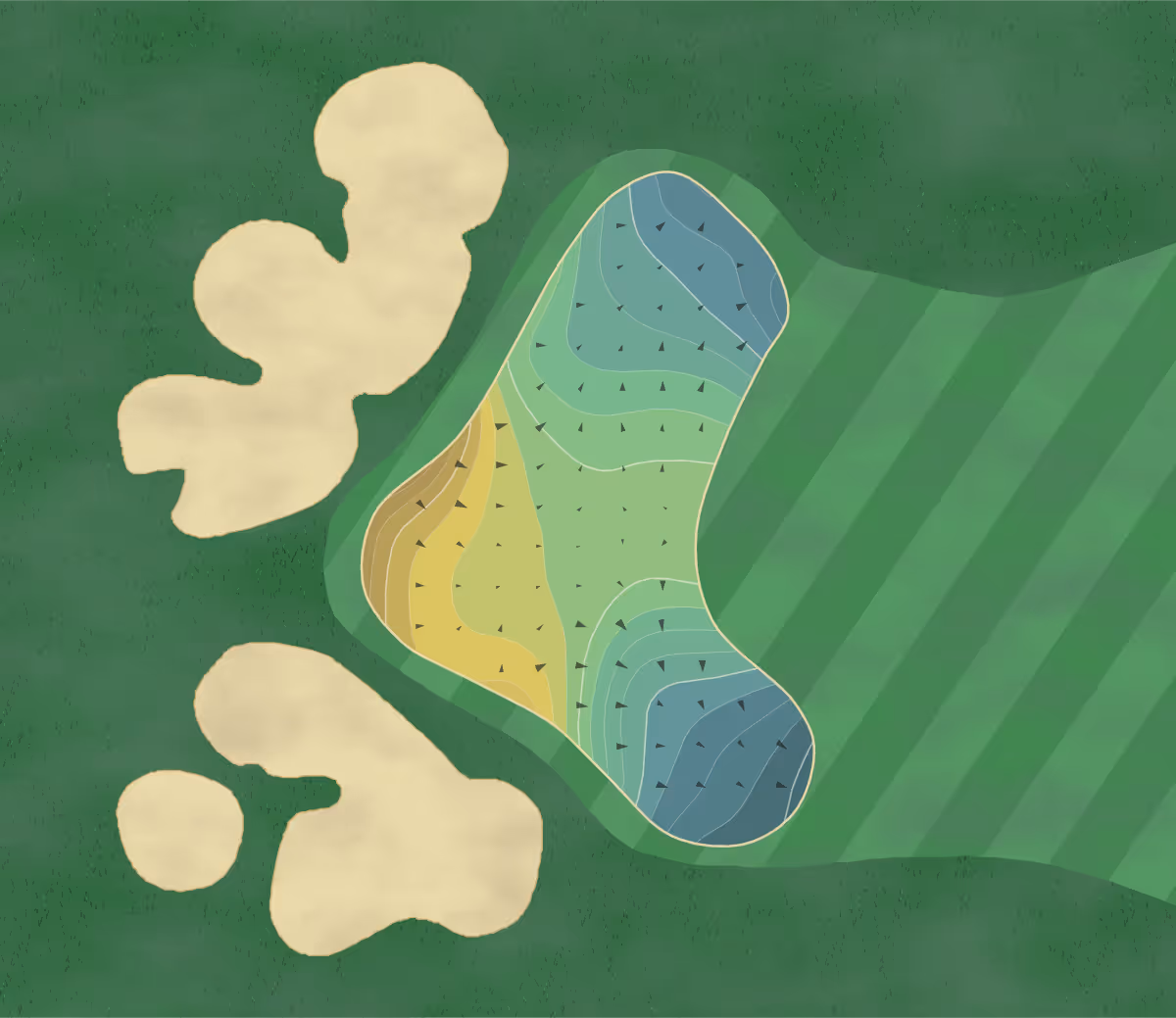 Green contour map of Gc Star in Hutto, Texas — 213 elevation contours at a 3-inch interval with fall-line arrows, traced from 1-meter lidar
