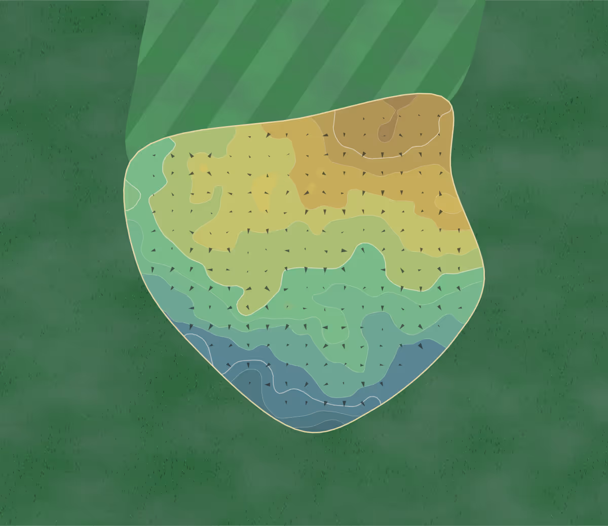 Green contour map of GC Windham in North Windham, Connecticut — 235 elevation contours at a 3-inch interval with fall-line arrows, traced from 1-meter lidar