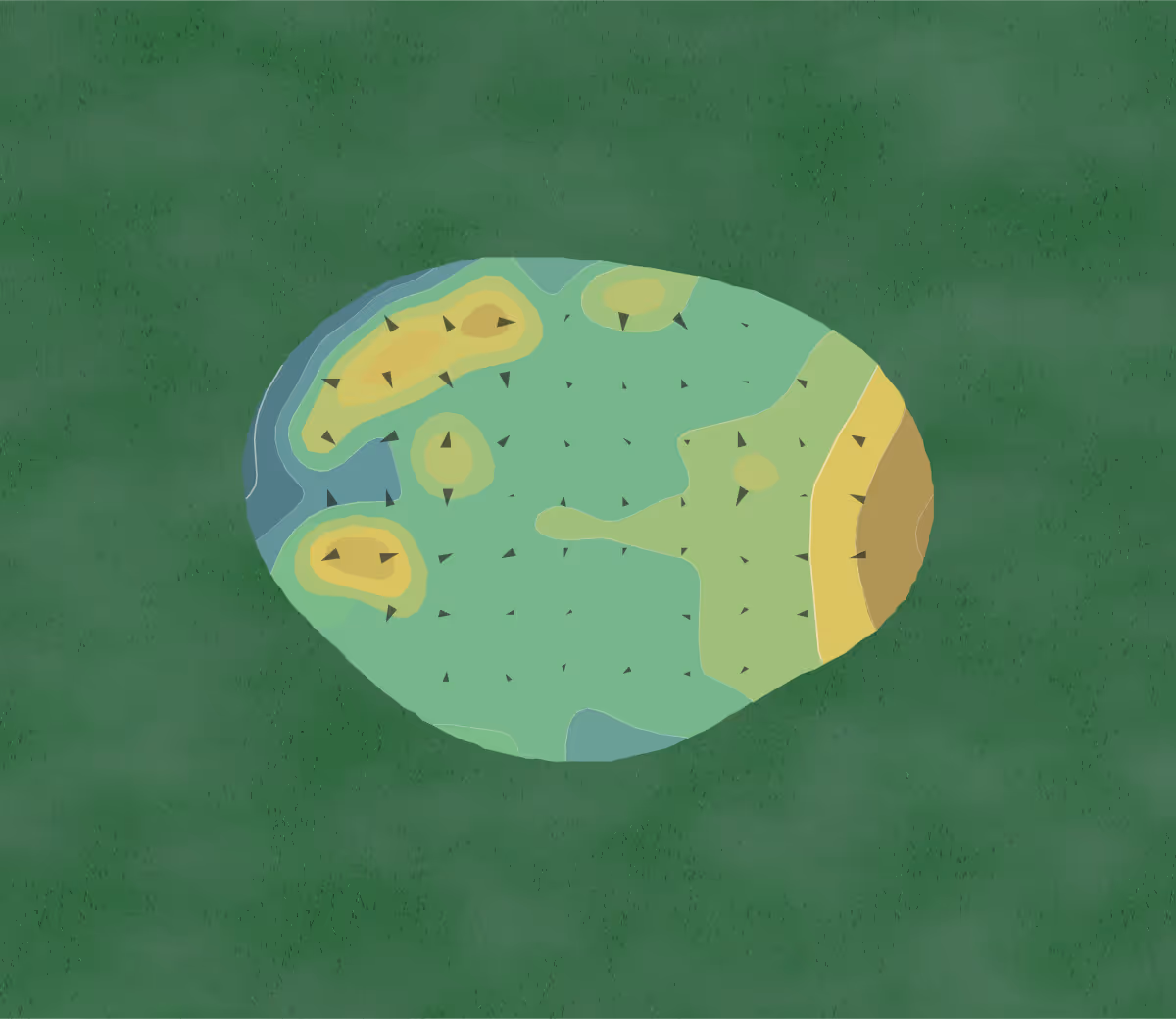 Green contour map of Blanchard in Tucson, Arizona — 139 elevation contours at a 3-inch interval with fall-line arrows, traced from 1-meter lidar