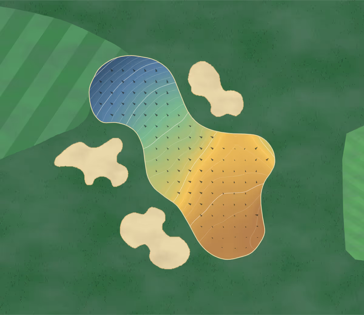 Green contour map of Genesee Hills in Grand Blanc, Michigan: 178 elevation contours at a 3-inch interval with fall-line arrows, traced from 1-meter lidar