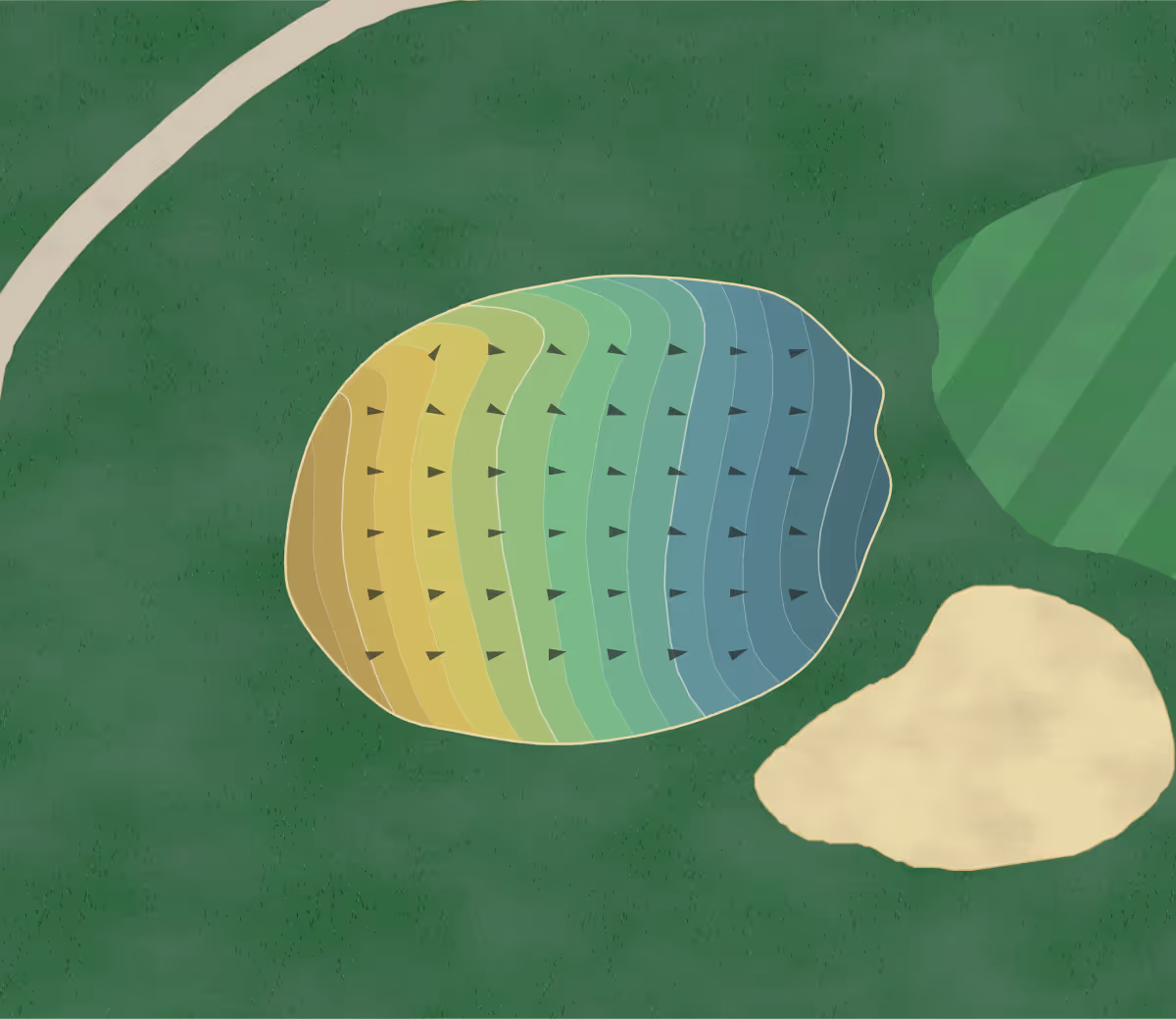 Green contour map of Geneseo Country Club in Geneseo, Illinois — 89 elevation contours at a 3-inch interval with fall-line arrows, traced from 1-meter lidar