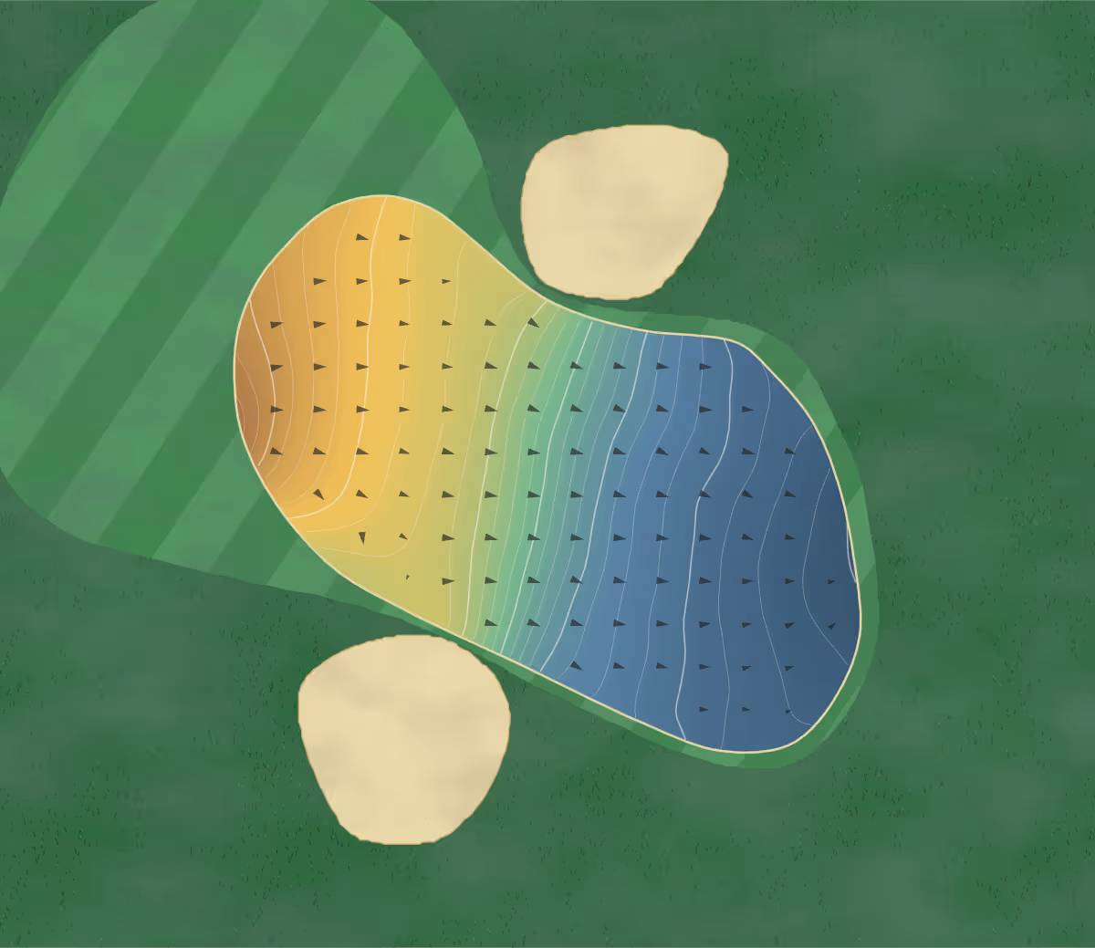 Green contour map of Genoa Golf Club in Genoa, Nevada — 237 elevation contours at a 3-inch interval with fall-line arrows, traced from 1-meter lidar