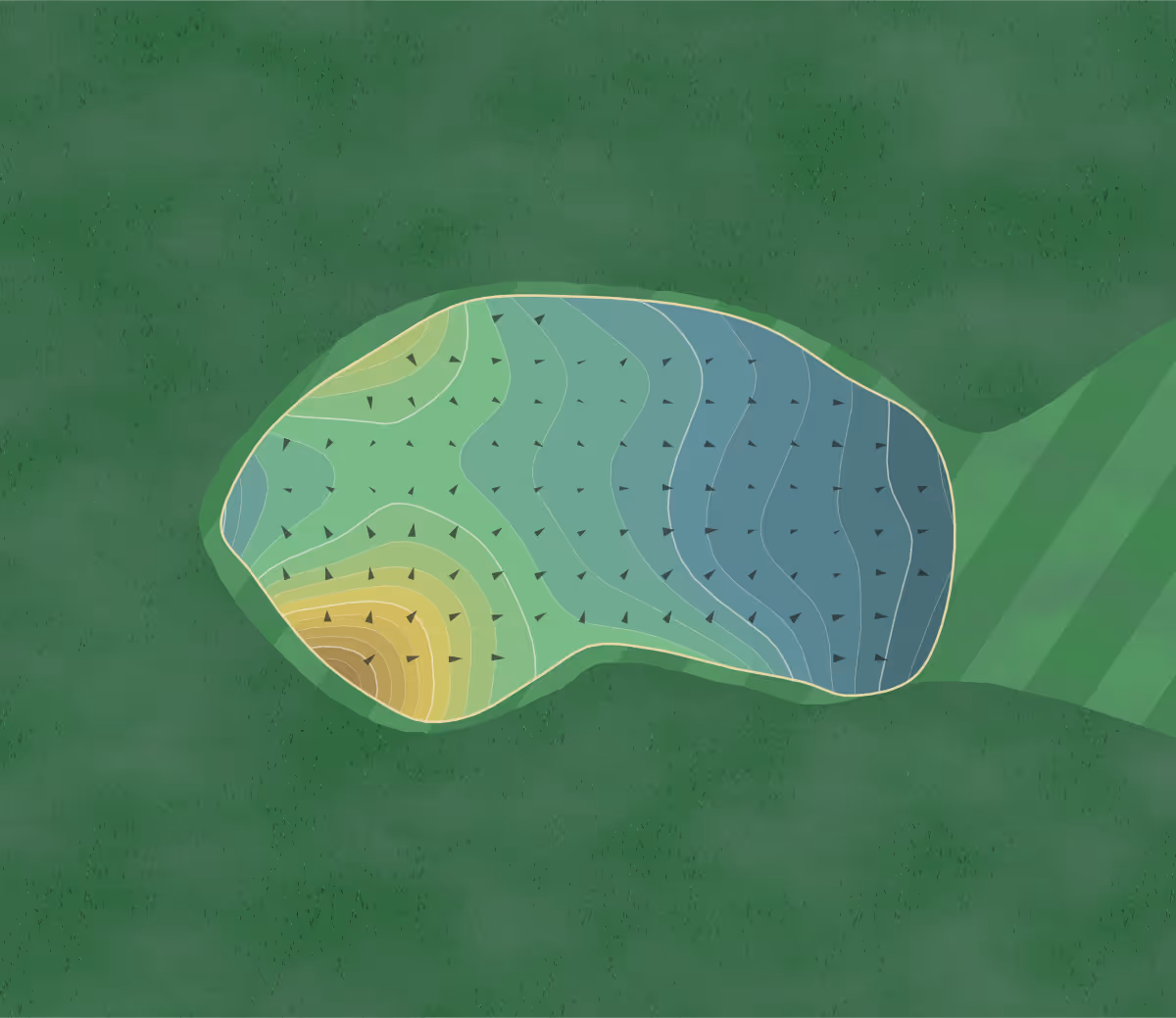 Green contour map of Gentz's Homestead in Michigan, United States — 153 elevation contours at a 3-inch interval with fall-line arrows, traced from 1-meter lidar