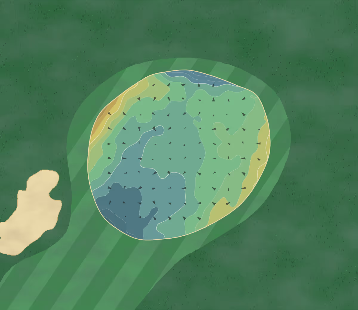 Green contour map of George Wright in Hyde Park, Massachusetts — 231 elevation contours at a 3-inch interval with fall-line arrows, traced from 1-meter lidar