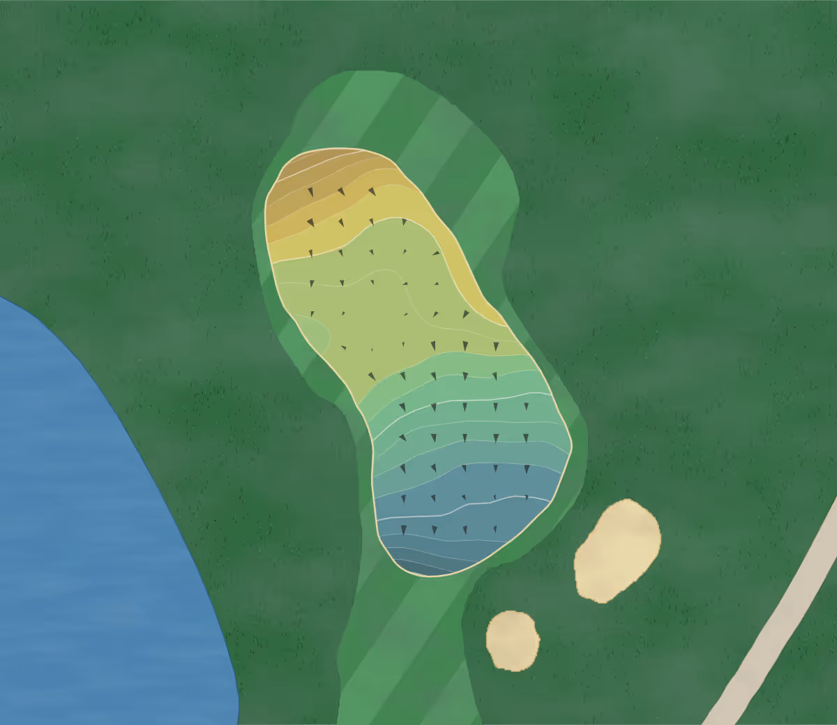 Green contour map of Glacier Club in Washington, Michigan — 221 elevation contours at a 3-inch interval with fall-line arrows, traced from 1-meter lidar