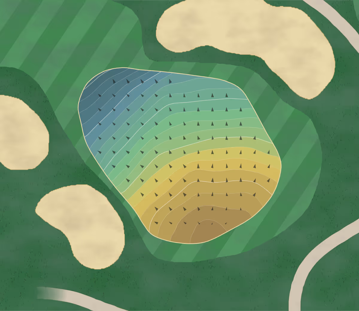 Green contour map of Glen Flora in Waukegan, Illinois — 211 elevation contours at a 3-inch interval with fall-line arrows, traced from 1-meter lidar
