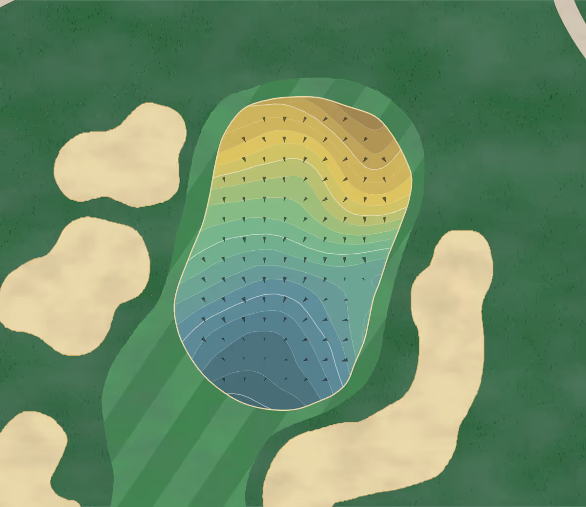 Green contour map of Glen Oak in Glen Ellyn, Illinois — 220 elevation contours at a 3-inch interval with fall-line arrows, traced from 1-meter lidar