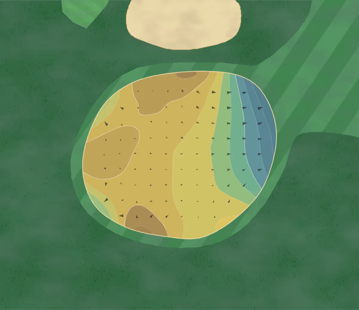 Green contour map of Glendale in Salt Lake City, Utah — 177 elevation contours at a 3-inch interval with fall-line arrows, traced from 1-meter lidar