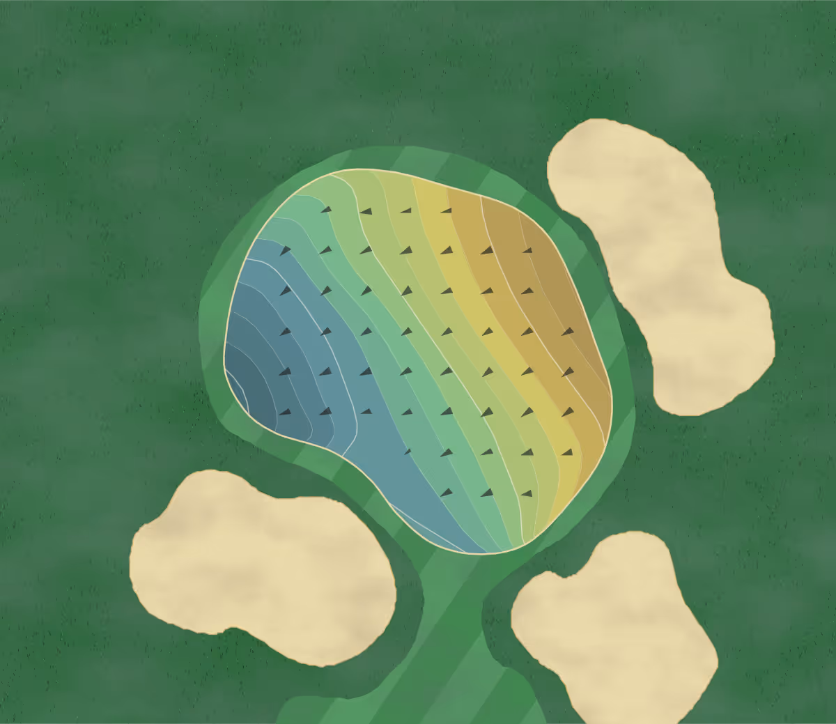 Green contour map of Glendora in Glendora, California — 180 elevation contours at a 3-inch interval with fall-line arrows, traced from 1-meter lidar