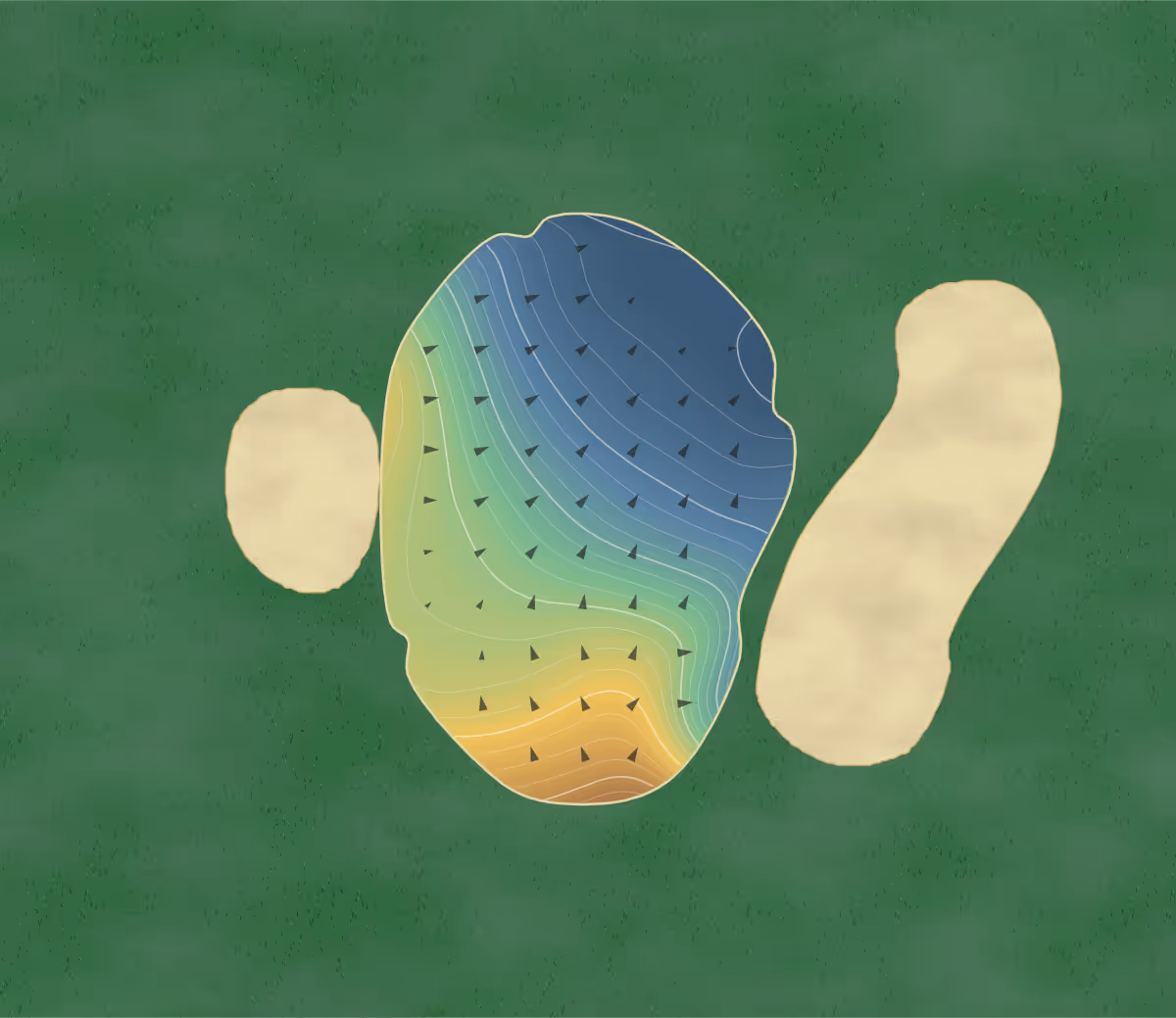 Green contour map of Gleneagles in Plano, Texas: 420 elevation contours at a 3-inch interval with fall-line arrows, traced from 1-meter lidar