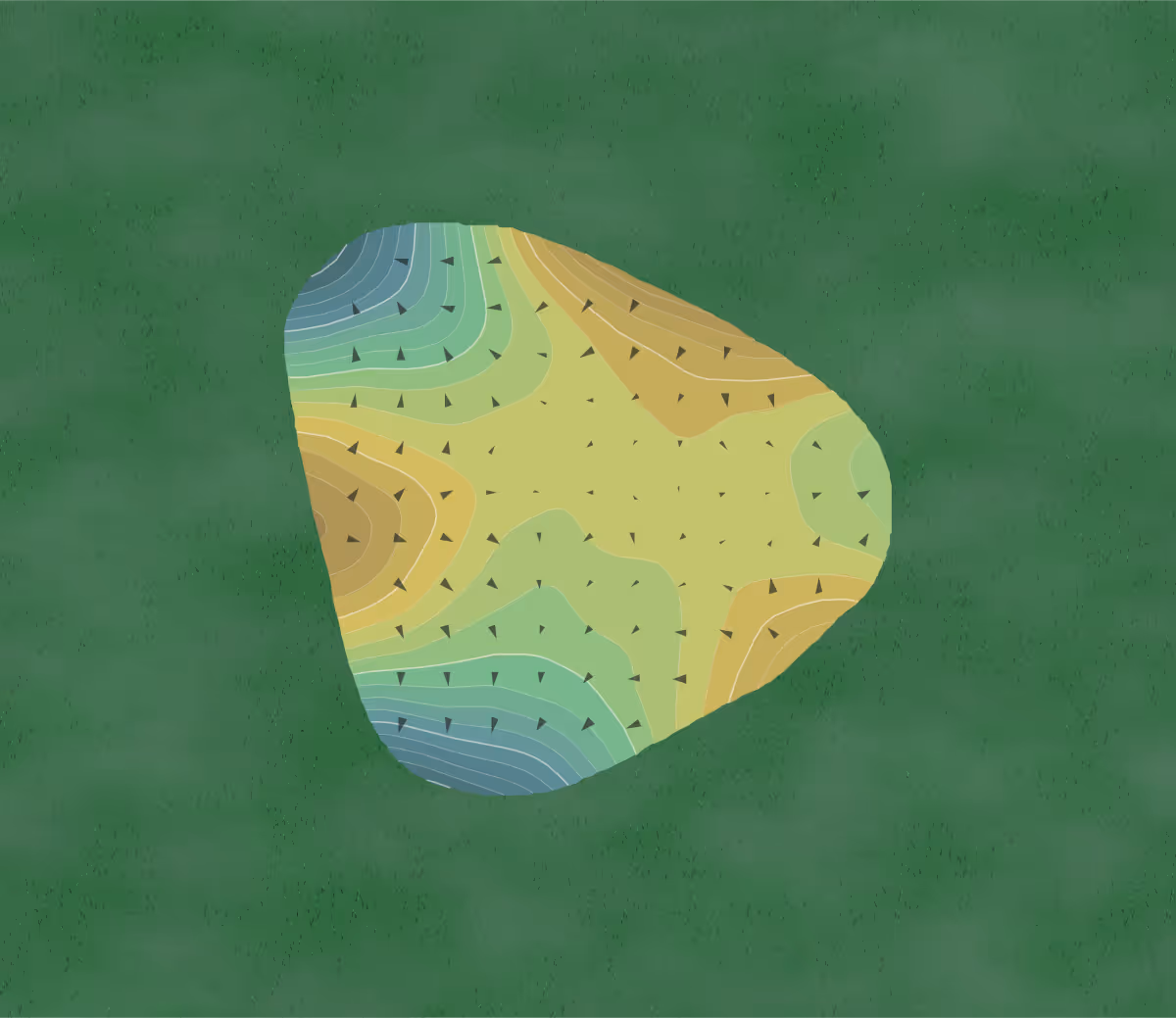 Green contour map of Glenkerry in Greenville, Michigan — 185 elevation contours at a 3-inch interval with fall-line arrows, traced from 1-meter lidar