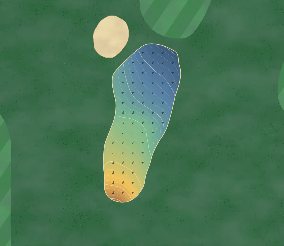 Green contour map of Glenmore Heritage in Mulgoa, Australia — 234 elevation contours at a 8-centimeter interval with fall-line arrows, traced from 1-meter lidar