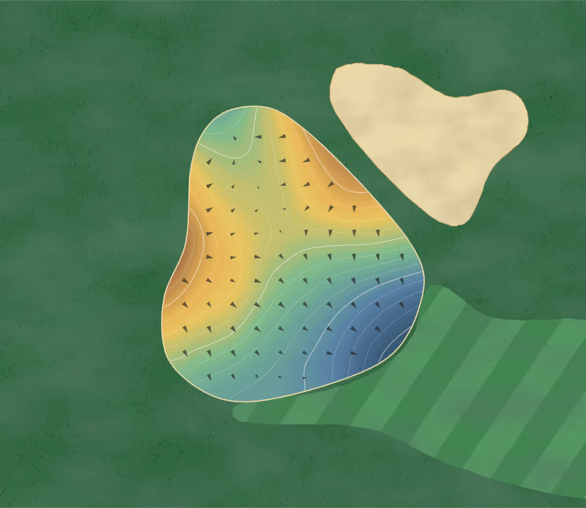 Green contour map of Glenrochie in Abingdon, Virginia: 240 elevation contours at a 3-inch interval with fall-line arrows, traced from 1-meter lidar