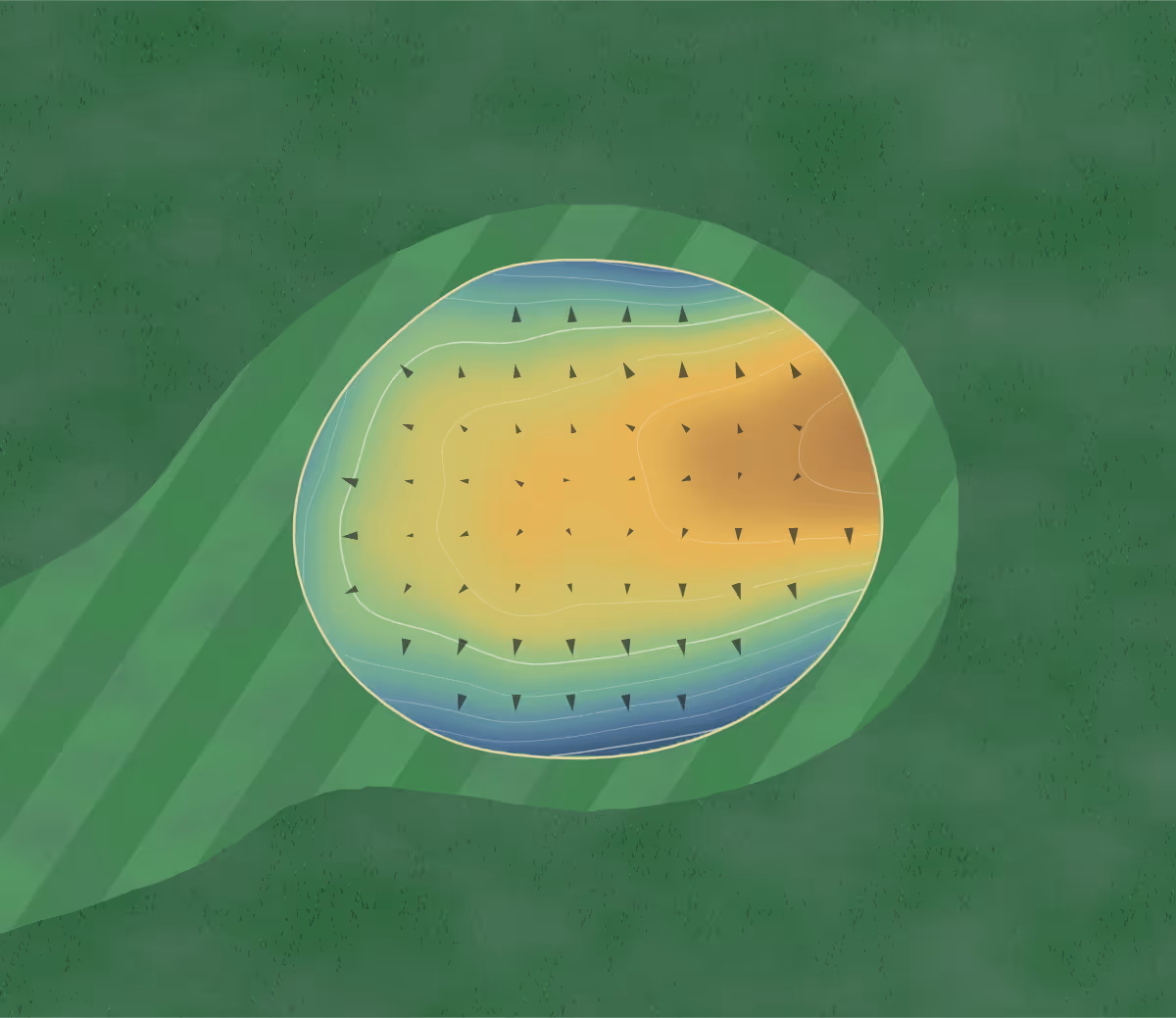 Green contour map of Glenrock in Glenrock, Wyoming: 79 elevation contours at a 3-inch interval with fall-line arrows, traced from 1-meter lidar