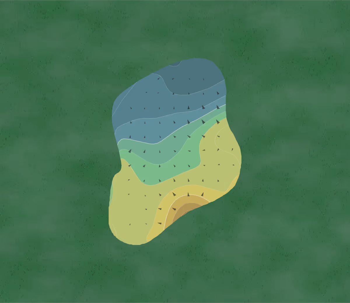 Green contour map of Golf Club of the Everglades in Naples, Florida — 115 elevation contours at a 3-inch interval with fall-line arrows, traced from 1-meter lidar
