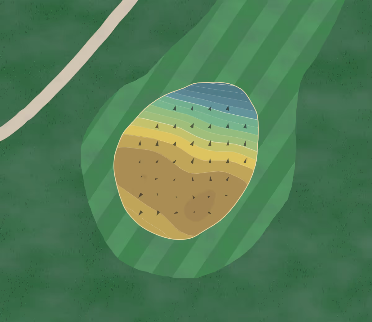 Green contour map of Goodrich in Goodrich, Michigan — 143 elevation contours at a 3-inch interval with fall-line arrows, traced from 1-meter lidar