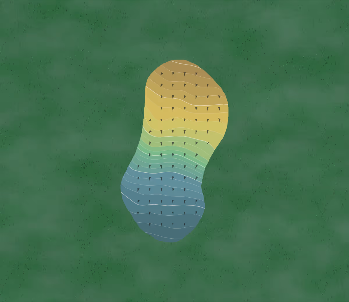 Green contour map of Gordon Pines in Gordon, Wisconsin — 105 elevation contours at a 3-inch interval with fall-line arrows, traced from 1-meter lidar
