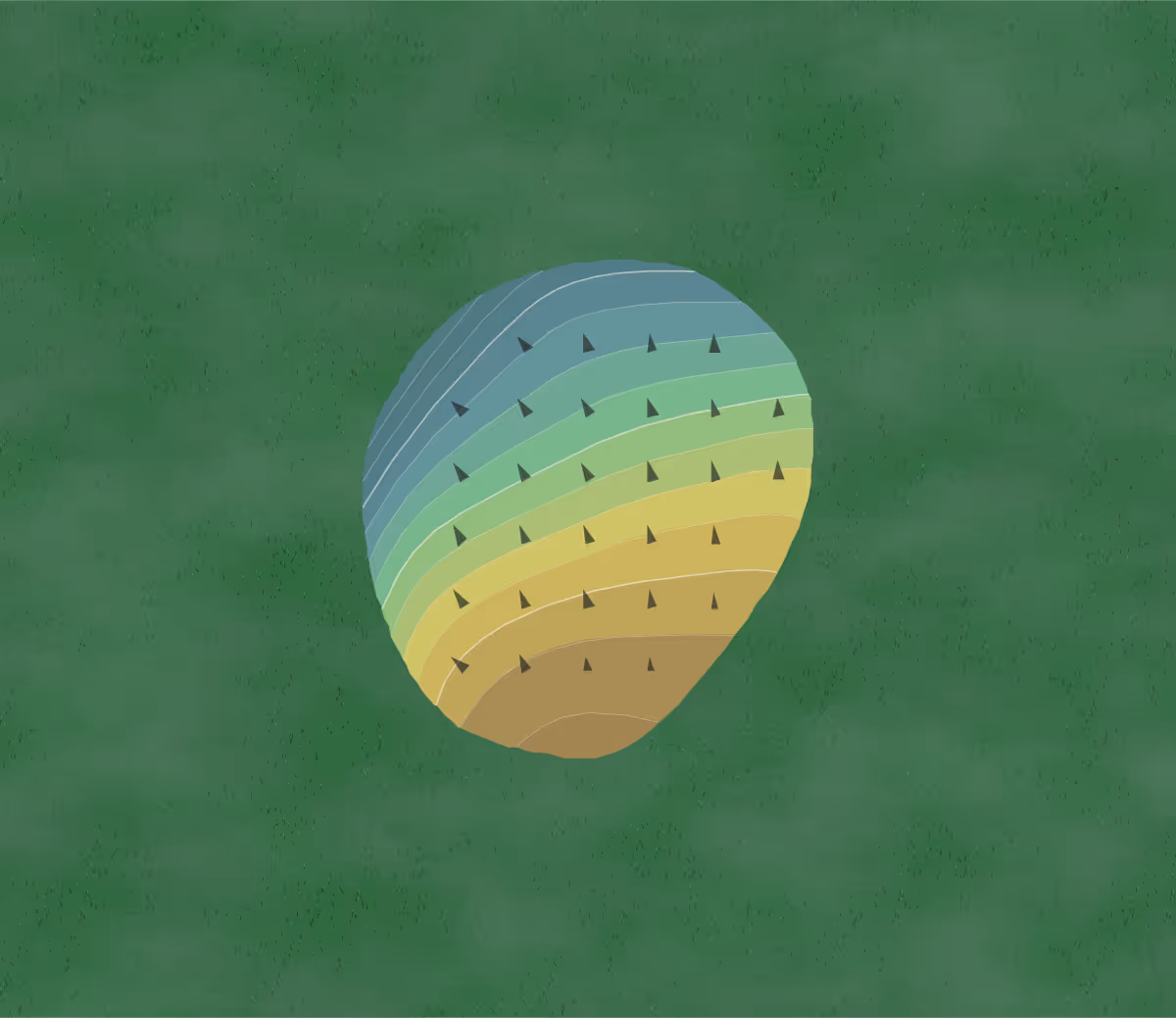 Green contour map of Grand Oaks in Grand Prairie, Texas — 30 elevation contours at a 3-inch interval with fall-line arrows, traced from 1-meter lidar