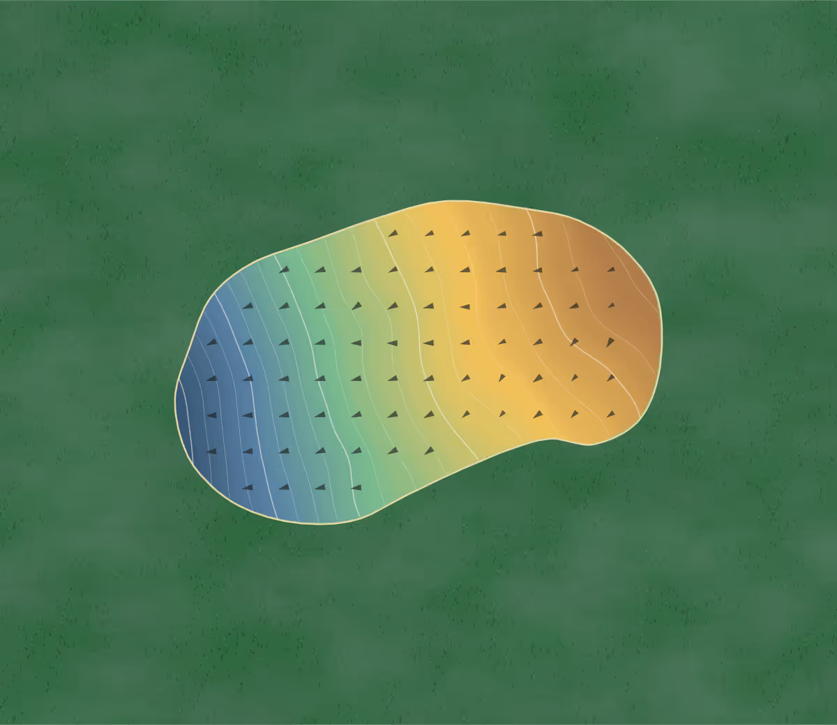 Green contour map of Grand View in Kalamazoo, Michigan — 163 elevation contours at a 3-inch interval with fall-line arrows, traced from 1-meter lidar