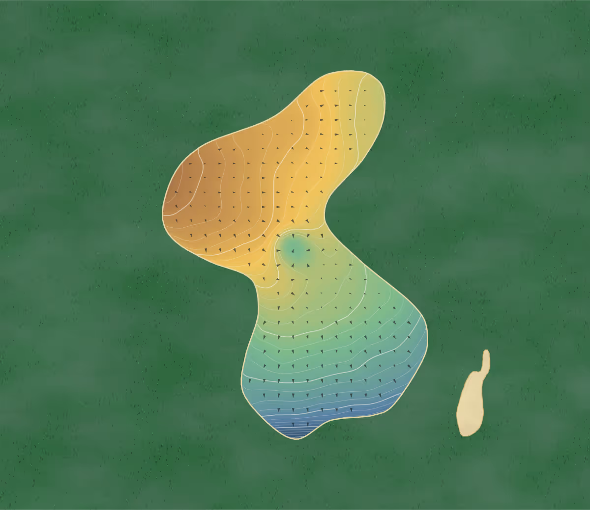 Green contour map of Great Life in Lebanon, Missouri: 254 elevation contours at a 3-inch interval with fall-line arrows, traced from 1-meter lidar