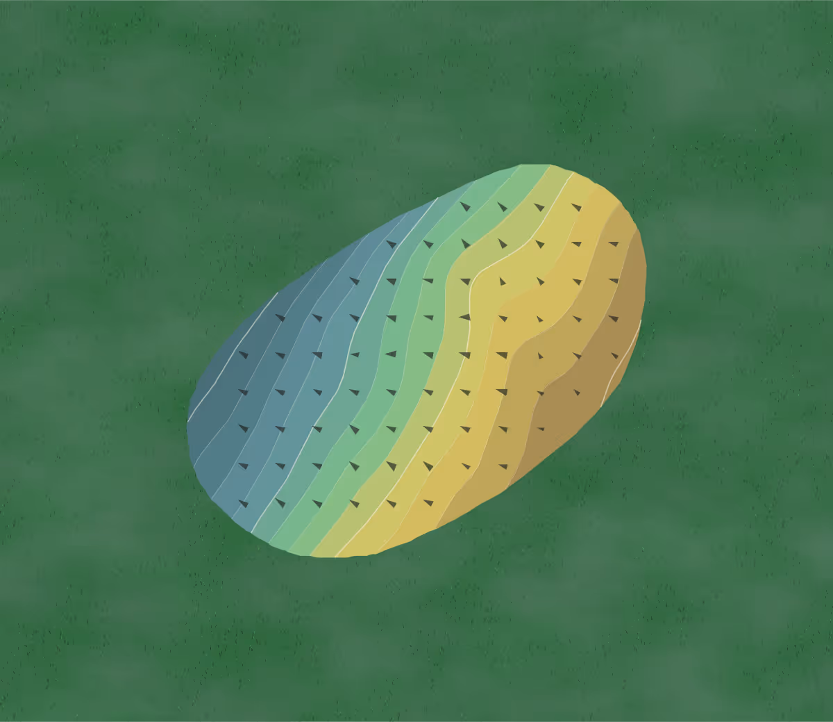 Green contour map of Greeley County Golf Course in Tribune, Kansas — 76 elevation contours at a 3-inch interval with fall-line arrows, traced from 1-meter lidar