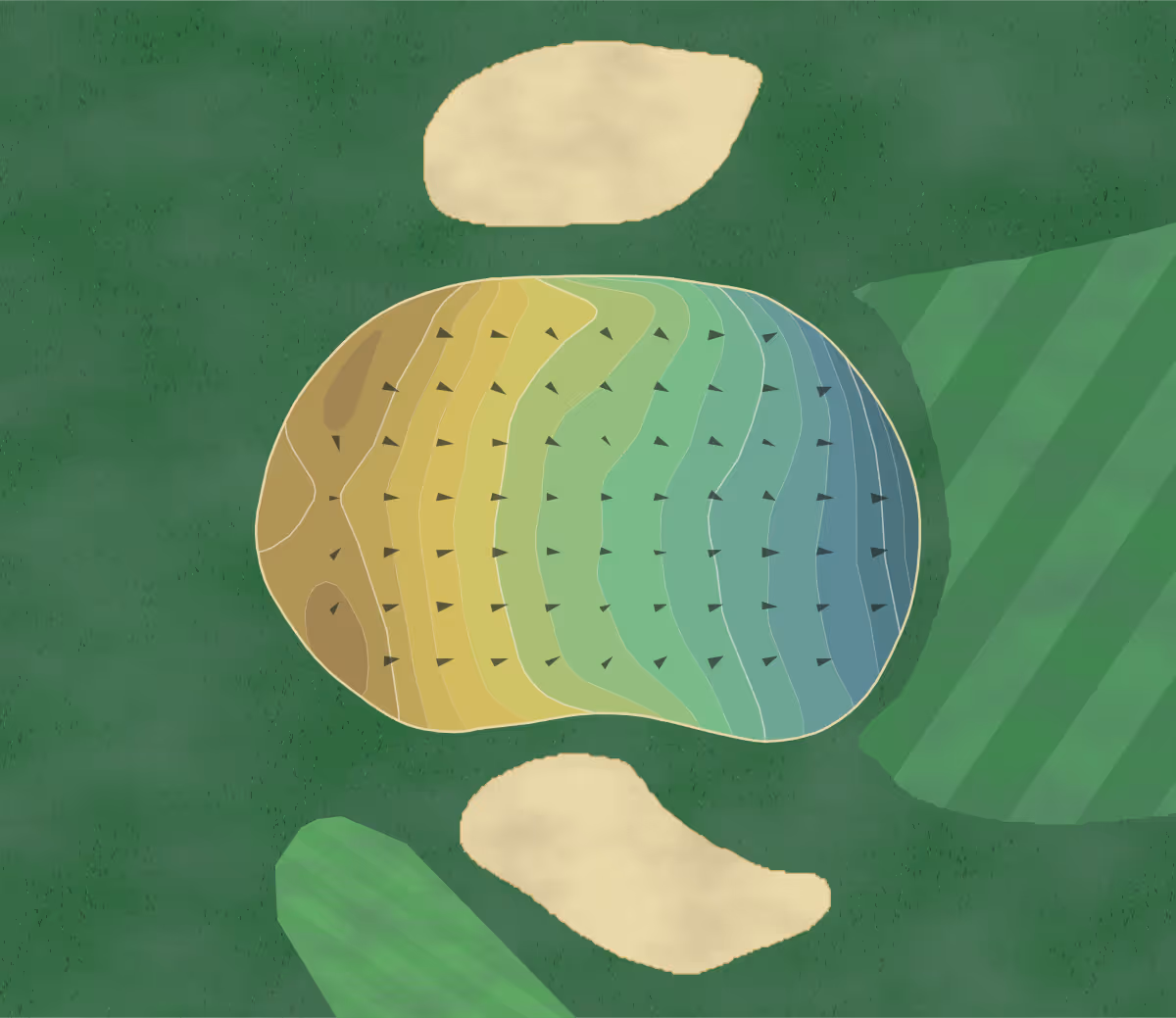 Green contour map of Greenock CC in LEE, Massachusetts — 133 elevation contours at a 3-inch interval with fall-line arrows, traced from 1-meter lidar