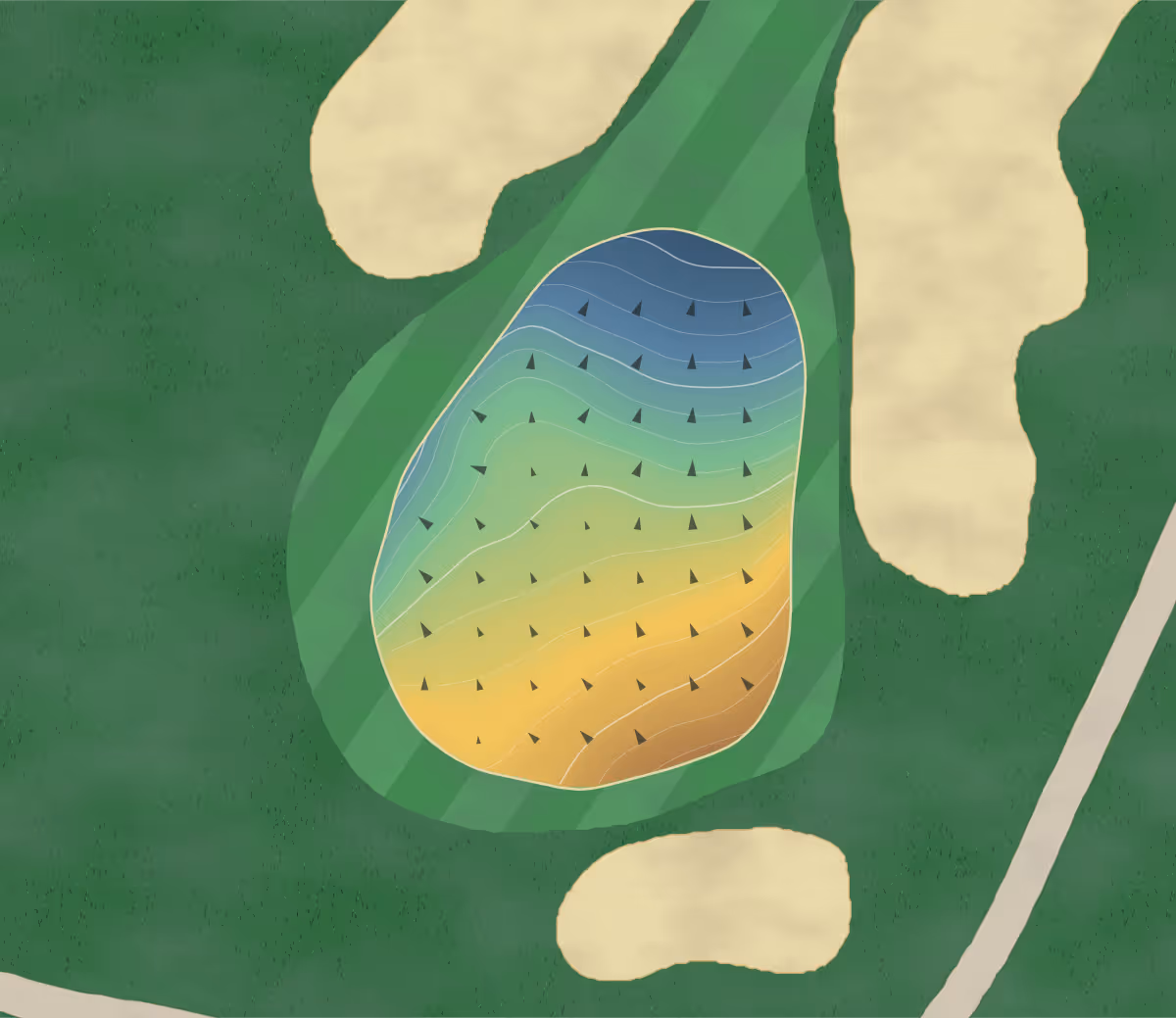Green contour map of Grey Fox in Foxfire, North Carolina — 163 elevation contours at a 3-inch interval with fall-line arrows, traced from 1-meter lidar