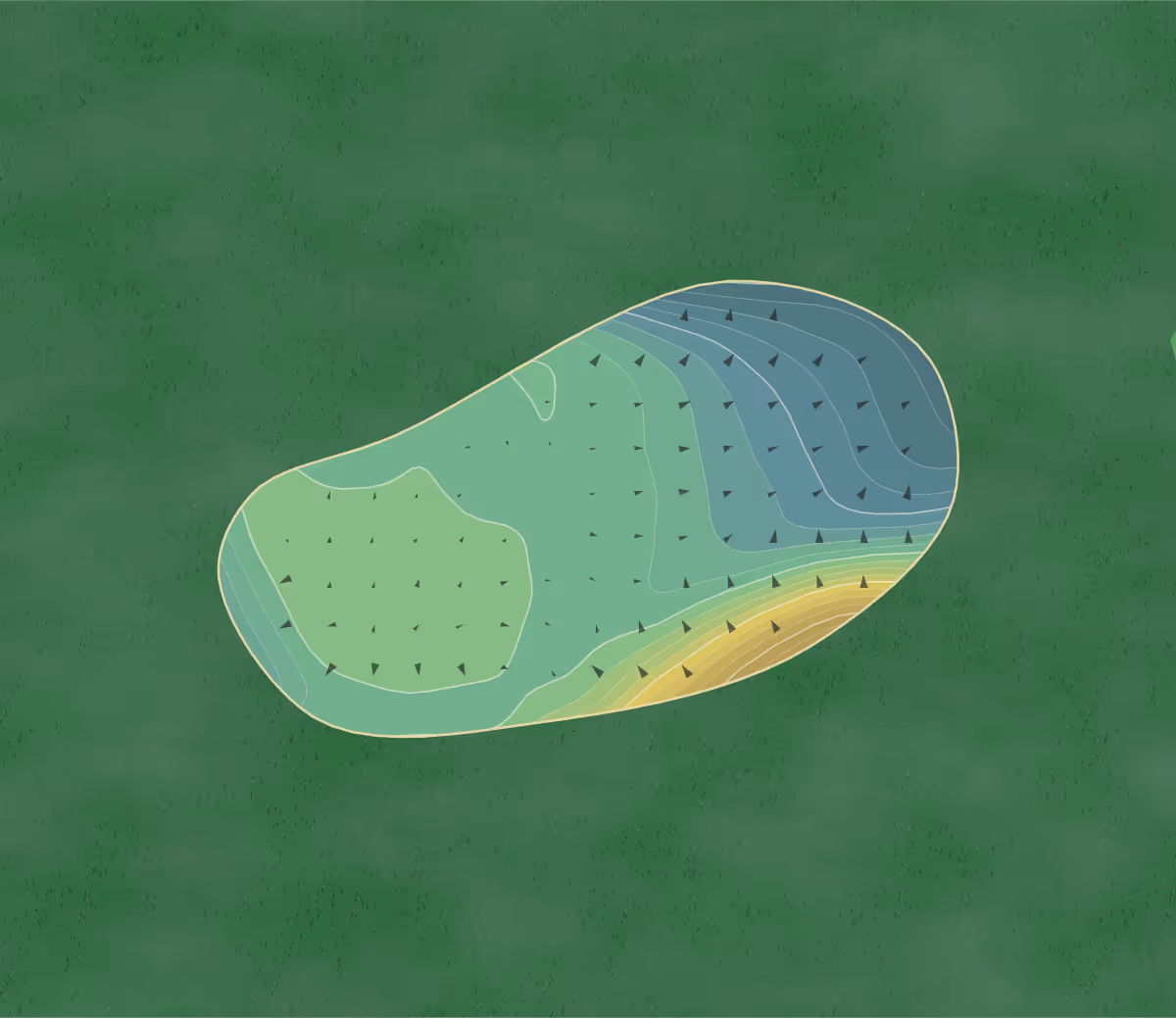 Green contour map of Hansen Park in Wauwatosa, Wisconsin — 162 elevation contours at a 3-inch interval with fall-line arrows, traced from 1-meter lidar