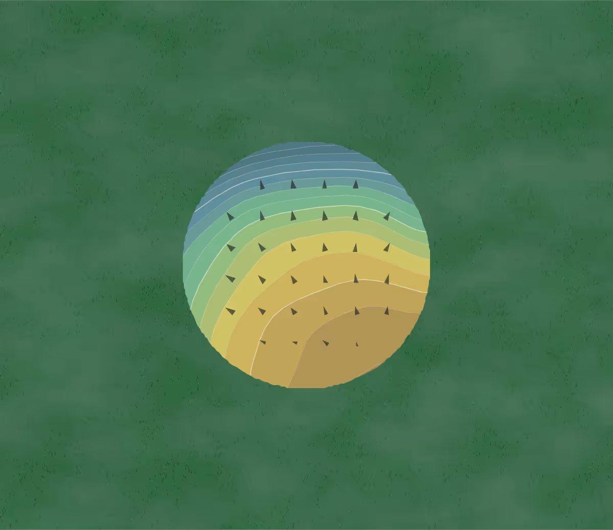 Green contour map of Happy Hollow Country Club in Corning, Iowa — 79 elevation contours at a 3-inch interval with fall-line arrows, traced from 1-meter lidar
