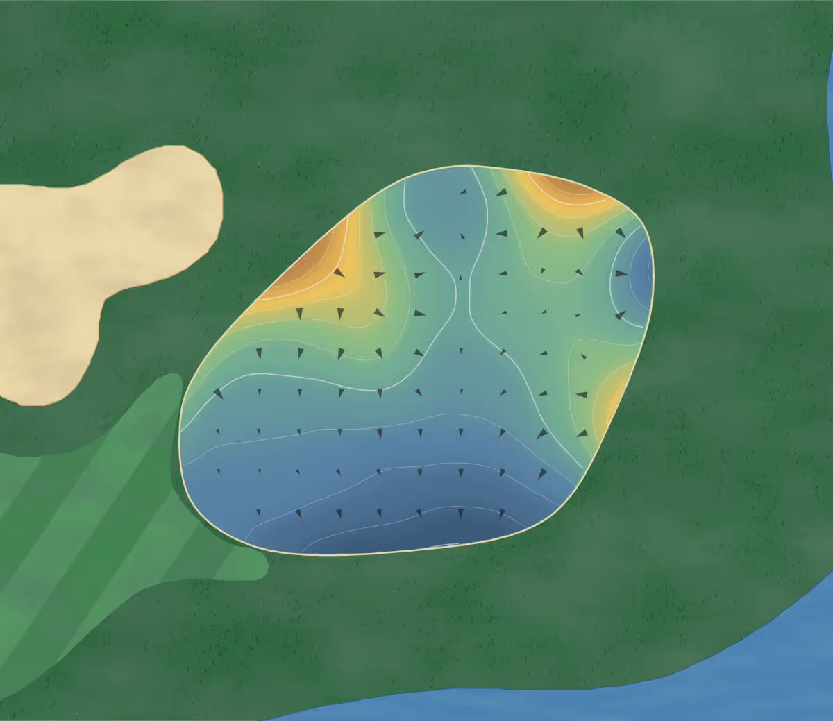 Green contour map of Harbor Lakes in Granbury, Texas — 186 elevation contours at a 3-inch interval with fall-line arrows, traced from 1-meter lidar