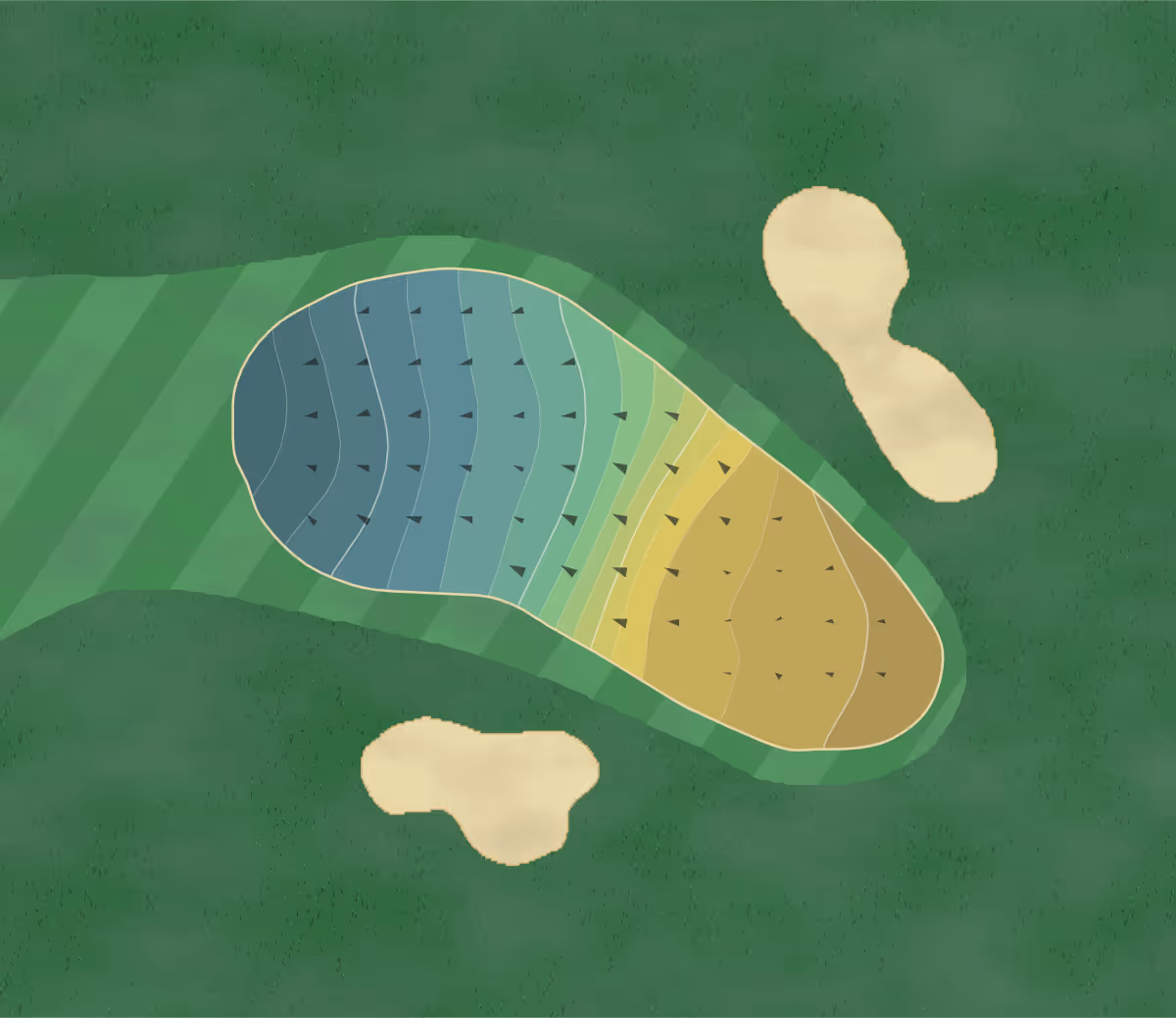 Green contour map of Harmony Landing in Goshen, Kentucky — 187 elevation contours at a 3-inch interval with fall-line arrows, traced from 1-meter lidar