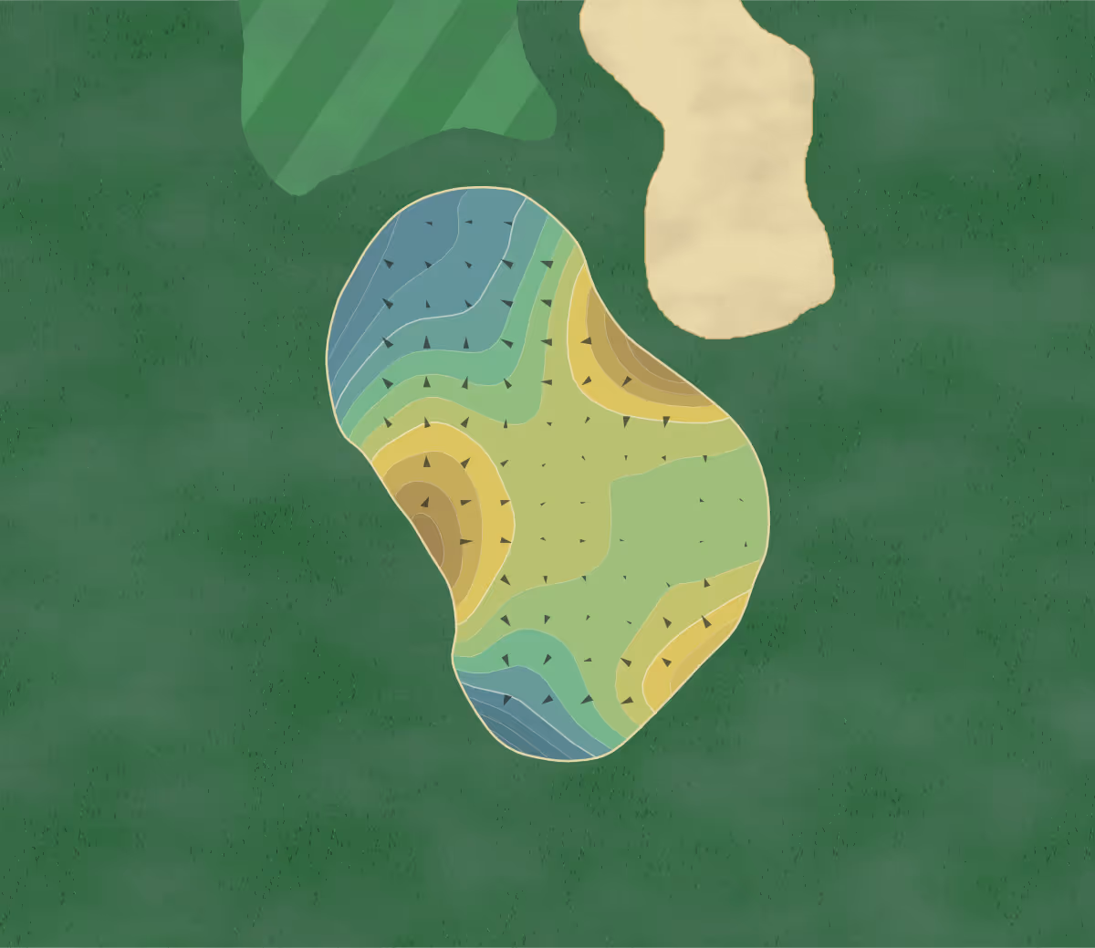Green contour map of Harry Mussatto in Macomb, Illinois — 263 elevation contours at a 3-inch interval with fall-line arrows, traced from 1-meter lidar