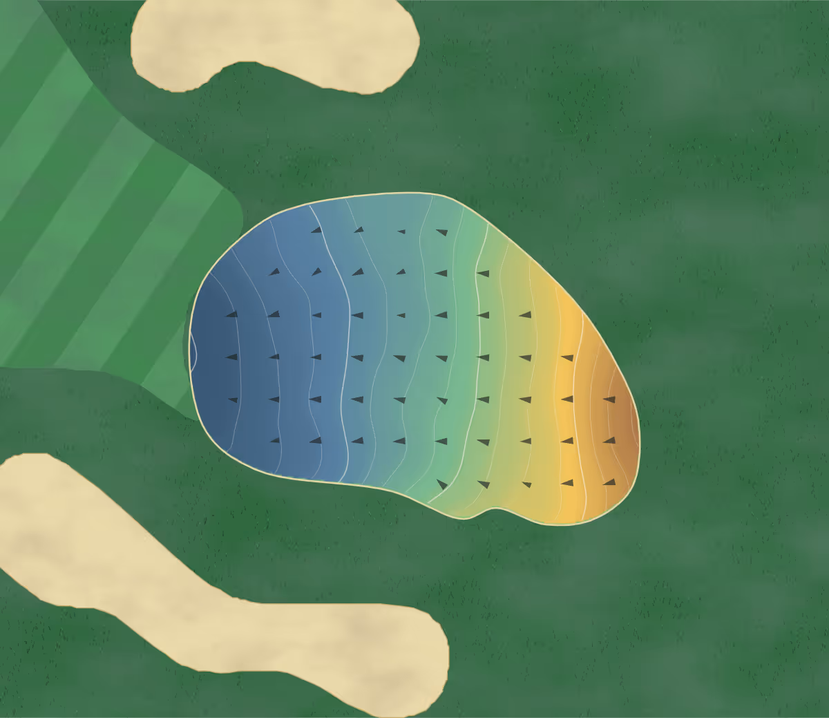 Green contour map of Hartley Hills in Winchester, Indiana: 89 elevation contours at a 3-inch interval with fall-line arrows, traced from 1-meter lidar