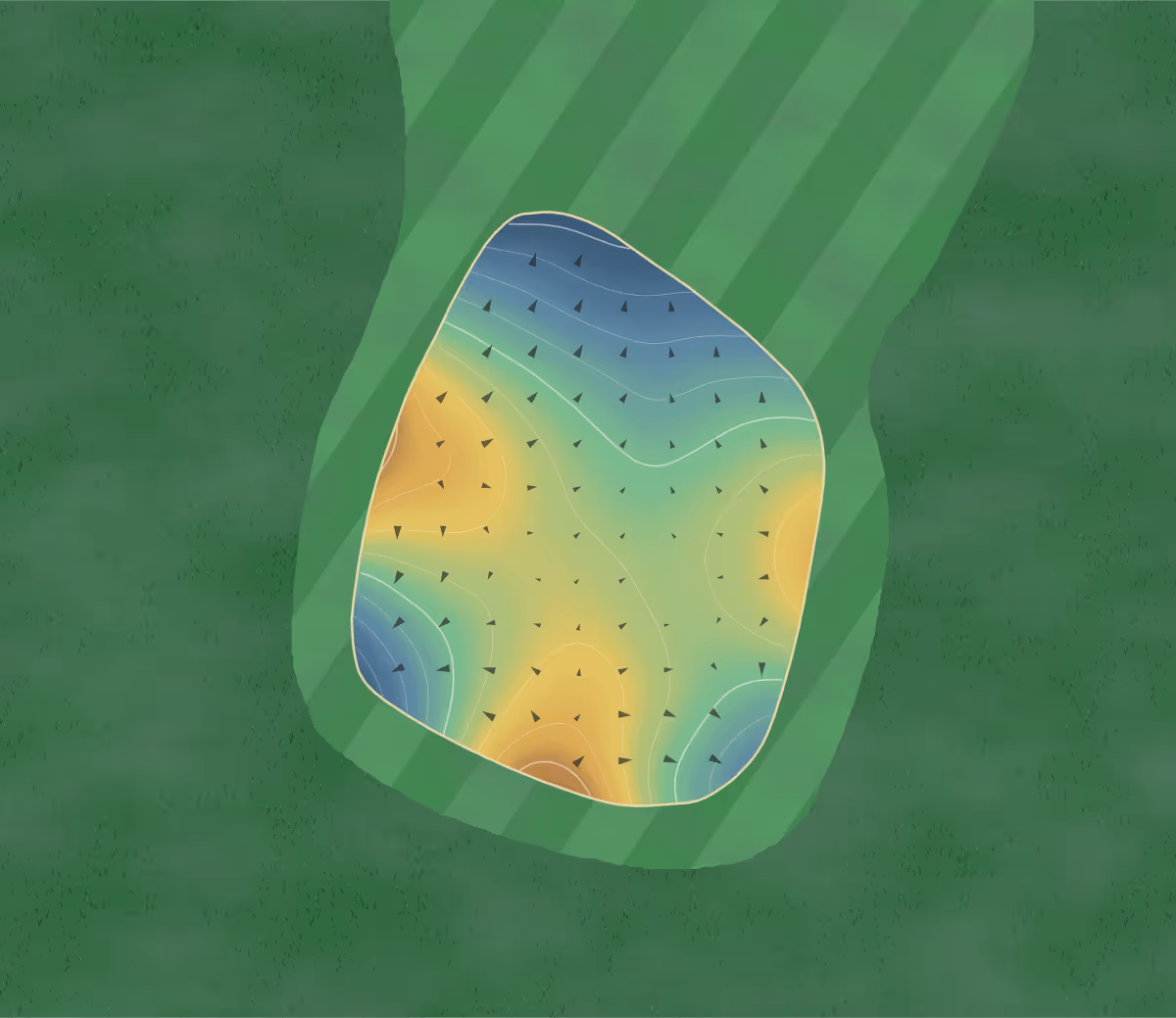 Green contour map of Hastings Elks in Hastings, Nebraska — 162 elevation contours at a 3-inch interval with fall-line arrows, traced from 1-meter lidar