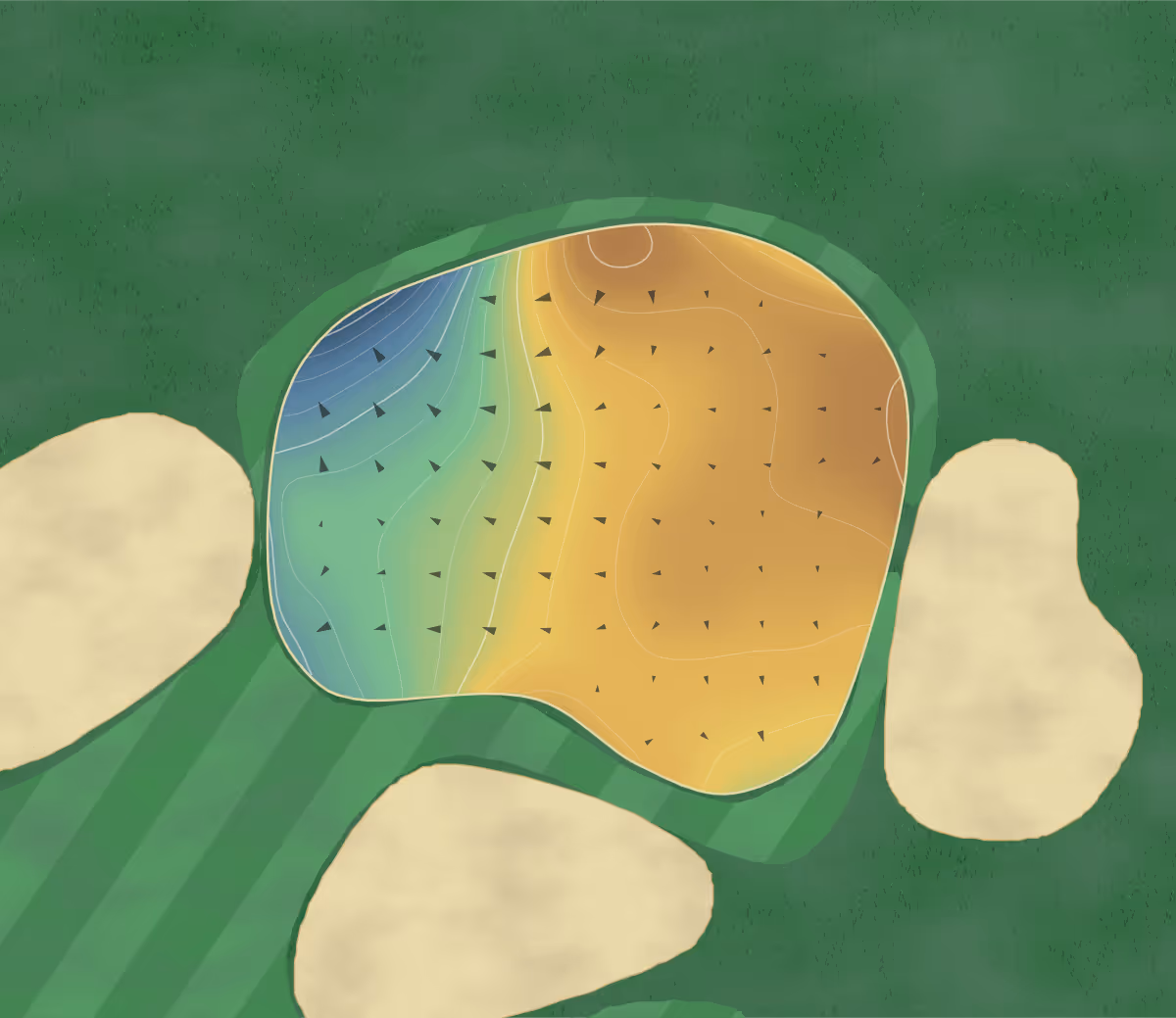 Green contour map of Havana in Havana, Florida: 113 elevation contours at a 3-inch interval with fall-line arrows, traced from 1-meter lidar