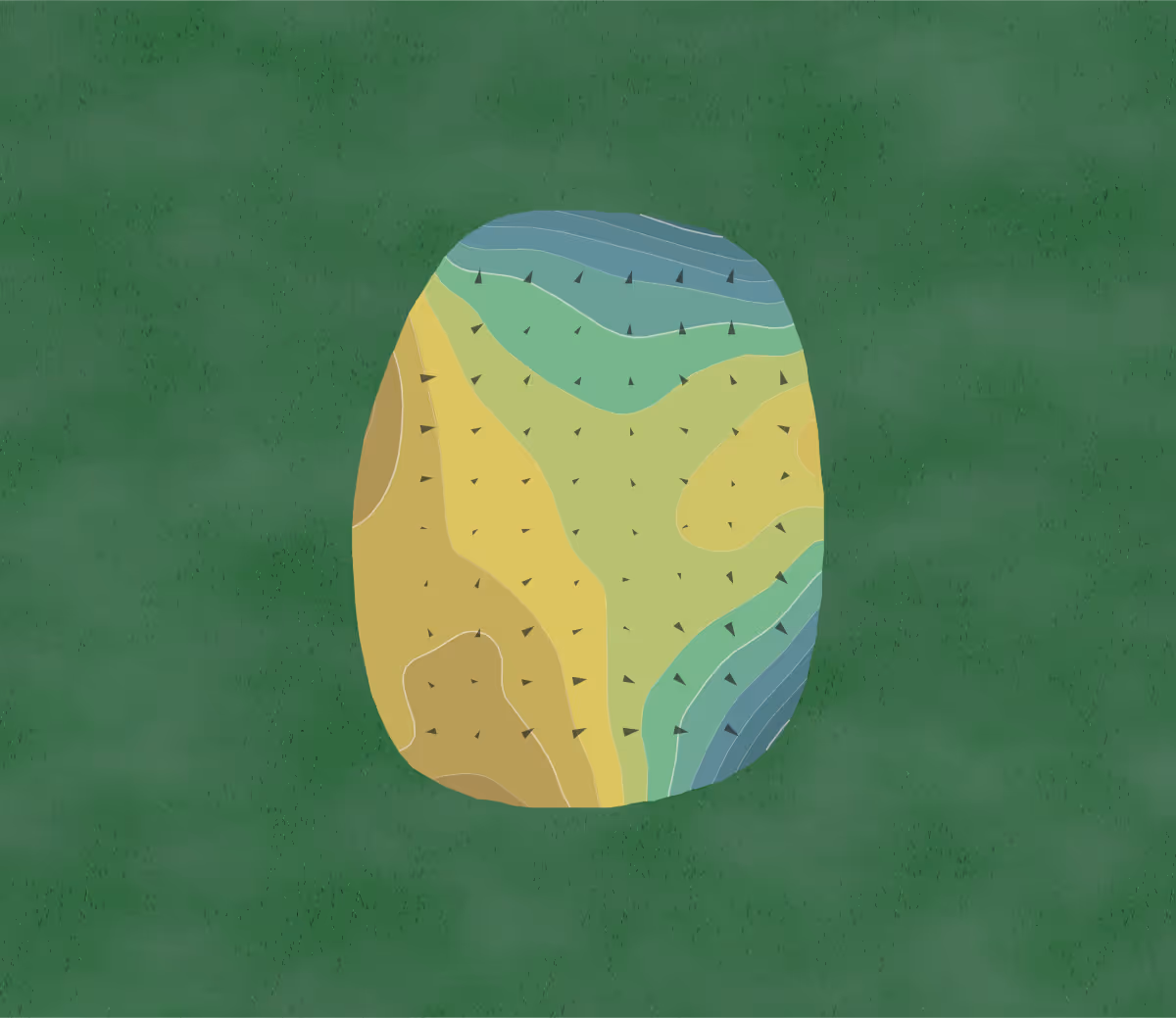 Green contour map of Haven in Green Valley, Arizona — 73 elevation contours at a 3-inch interval with fall-line arrows, traced from 1-meter lidar