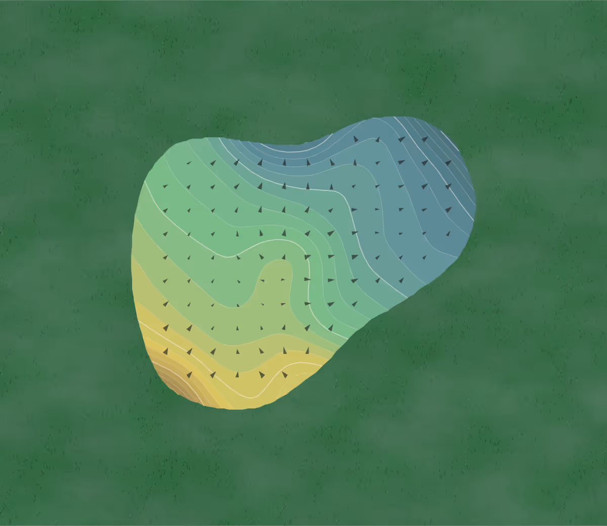 Green contour map of Hawk's Eye in Bellaire, Michigan — 24 elevation contours at a 3-inch interval with fall-line arrows, traced from 1-meter lidar