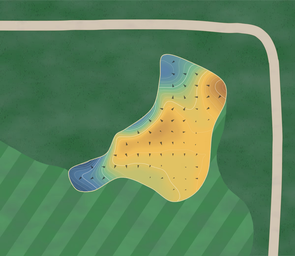 Green contour map of Haworth in Haworth, New Jersey: 282 elevation contours at a 3-inch interval with fall-line arrows, traced from 1-meter lidar