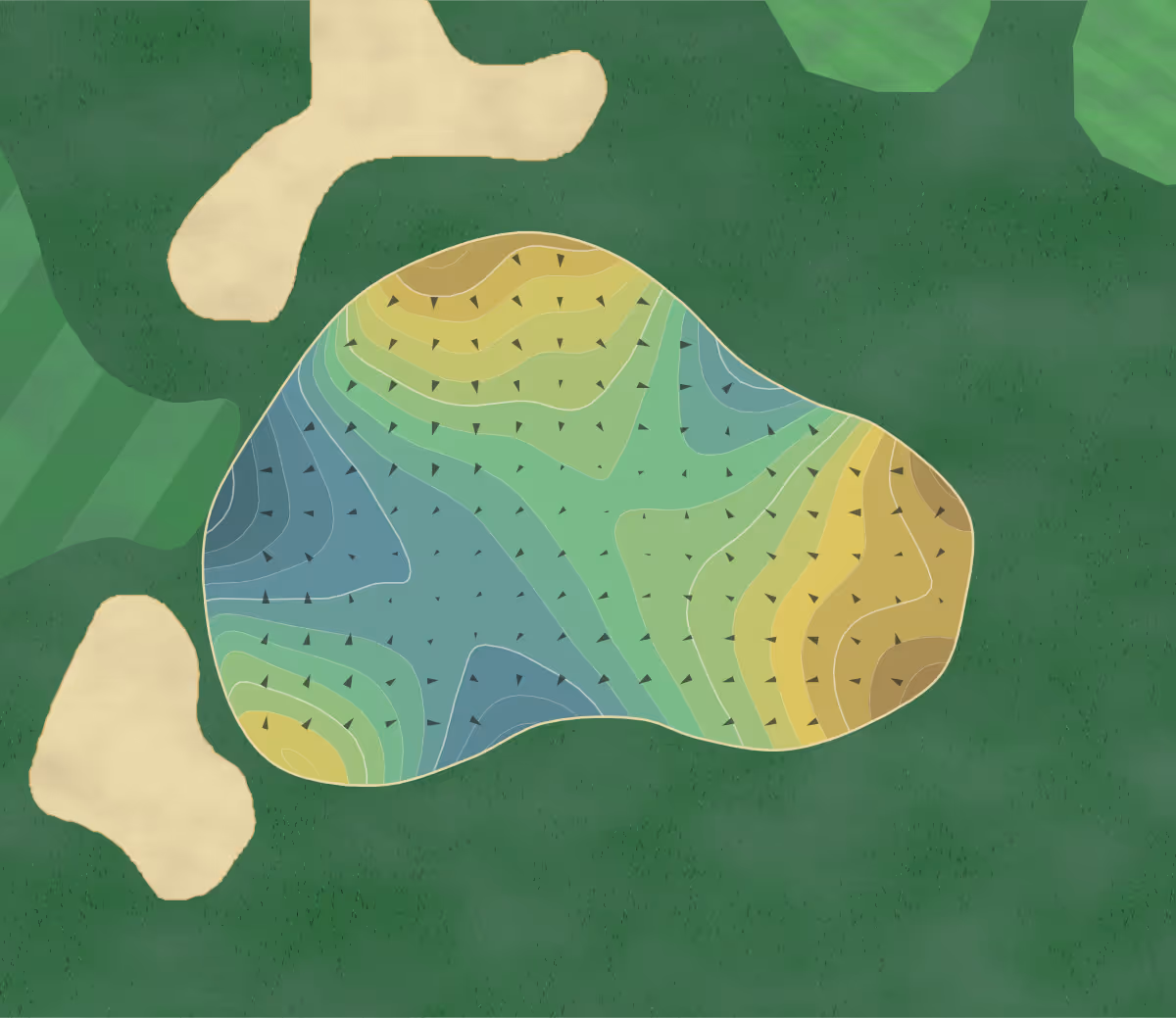 Green contour map of Hawthorne Ridge in Illinois, United States — 328 elevation contours at a 3-inch interval with fall-line arrows, traced from 1-meter lidar
