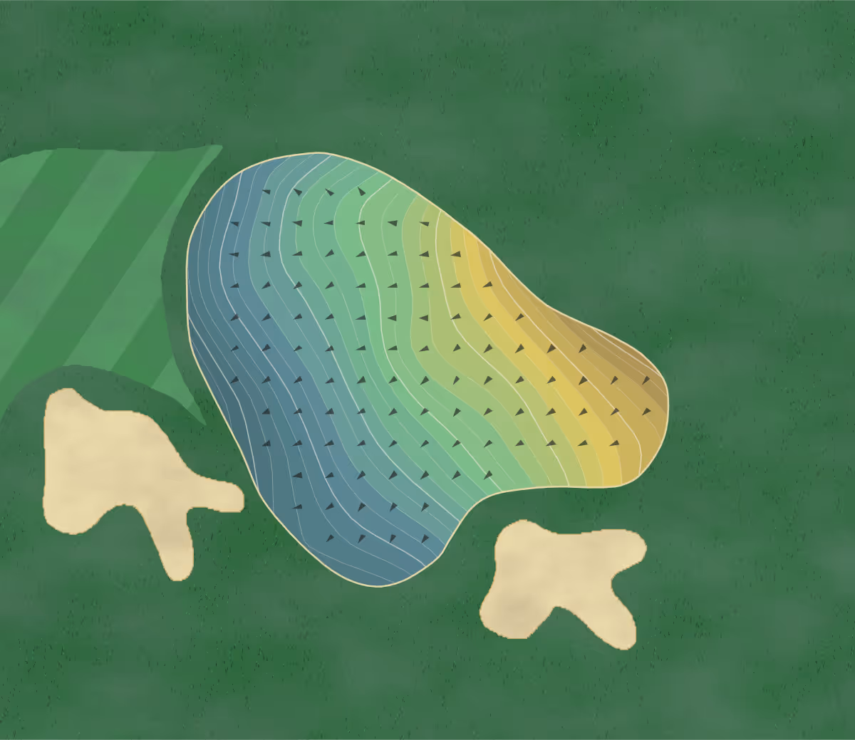 Green contour map of Haystack GC in Wilmington, Vermont — 296 elevation contours at a 3-inch interval with fall-line arrows, traced from 1-meter lidar