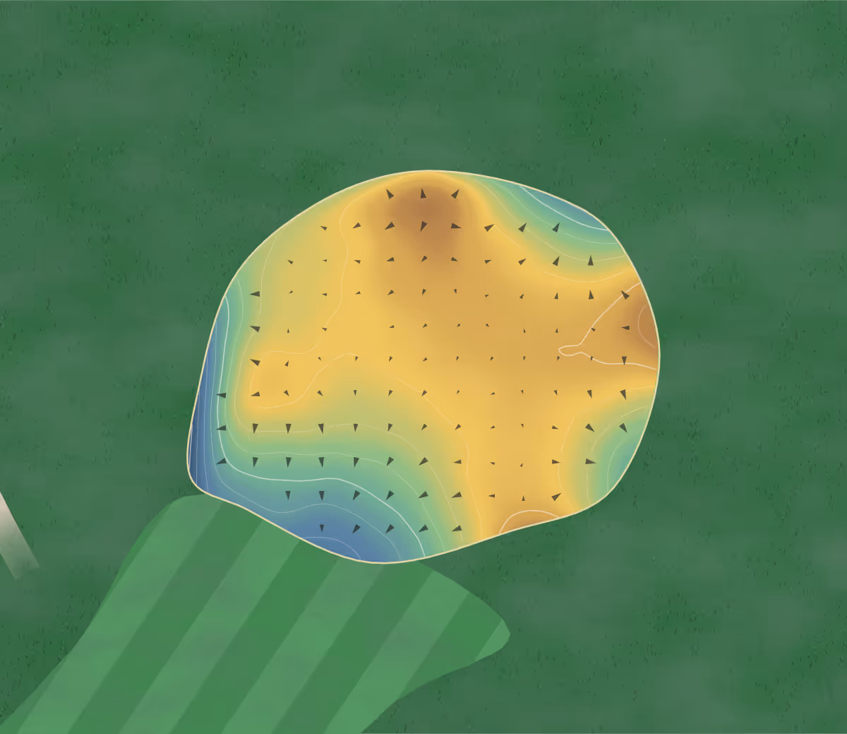 Green contour map of Heart River in Dickinson, North Dakota: 162 elevation contours at a 3-inch interval with fall-line arrows, traced from 1-meter lidar