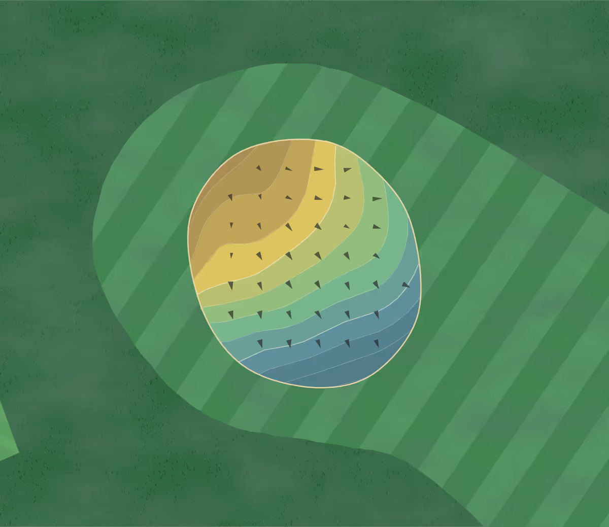 Green contour map of Hendricks in Hendricks, Minnesota — 67 elevation contours at a 3-inch interval with fall-line arrows, traced from 1-meter lidar