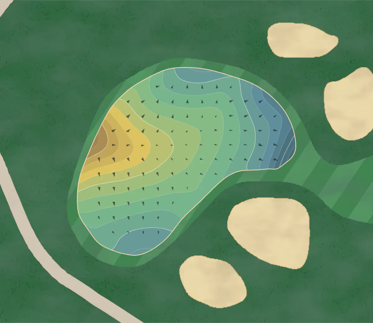 Green contour map of Heritage Eagle in Aurora, Colorado — 229 elevation contours at a 3-inch interval with fall-line arrows, traced from 1-meter lidar