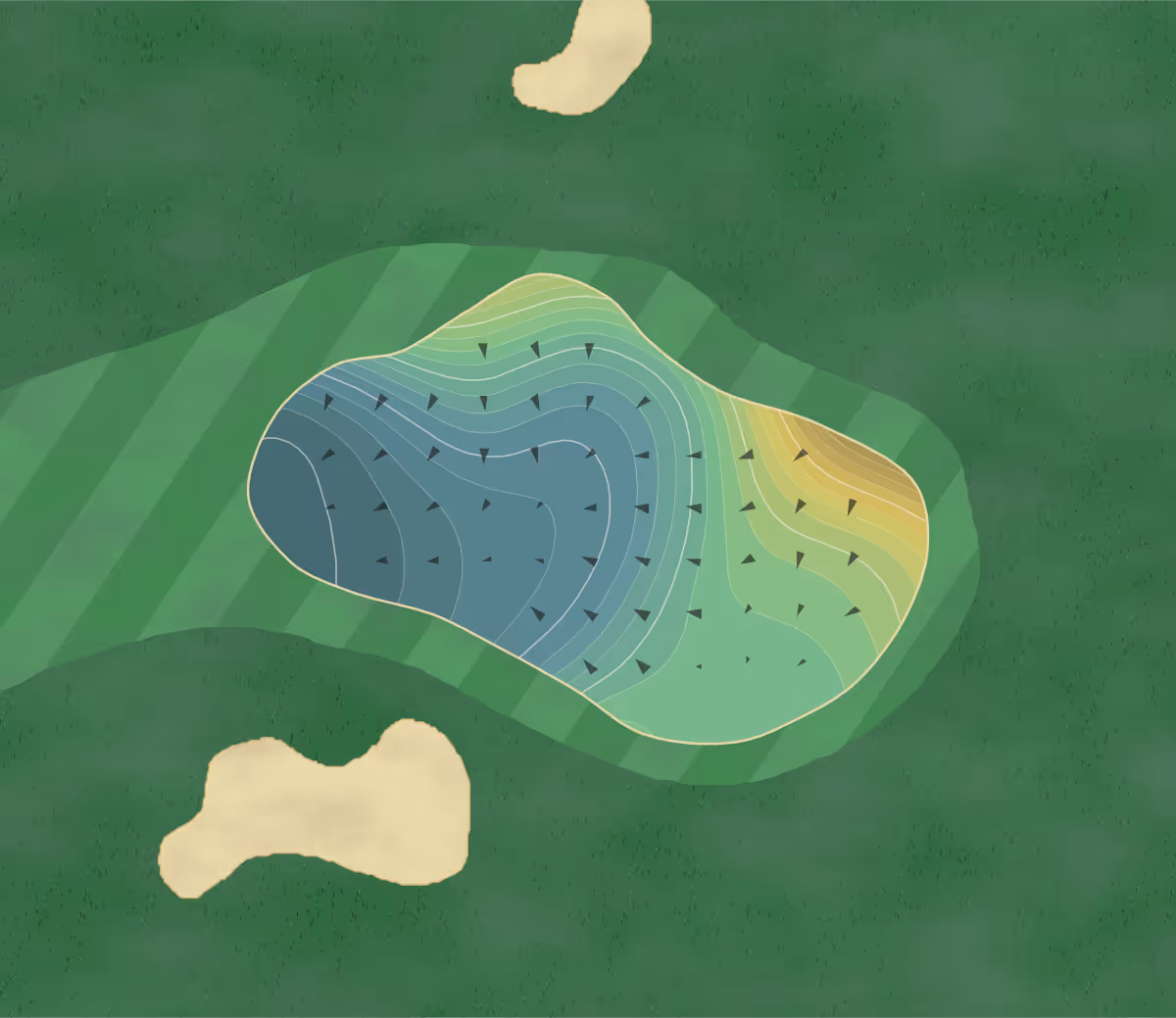 Green contour map of Heritage Glen in PAW PAW, Michigan — 295 elevation contours at a 3-inch interval with fall-line arrows, traced from 1-meter lidar