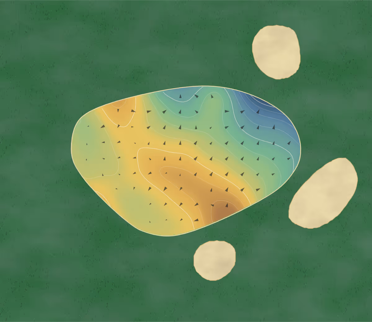 Green contour map of Heritage Park in Olathe, Kansas: 212 elevation contours at a 3-inch interval with fall-line arrows, traced from 1-meter lidar