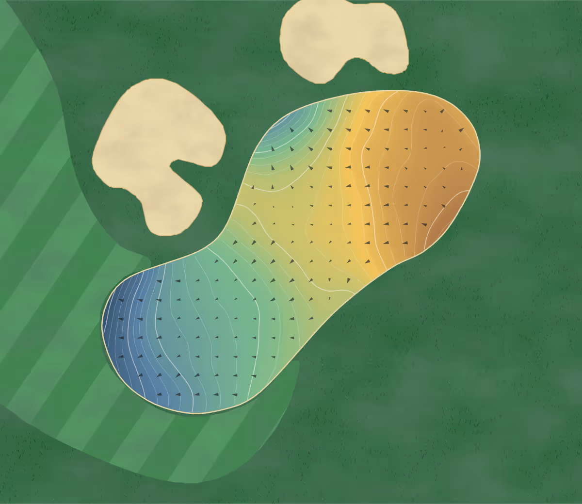 Green contour map of Heron Glen in Ringoes, New Jersey — 237 elevation contours at a 3-inch interval with fall-line arrows, traced from 1-meter lidar