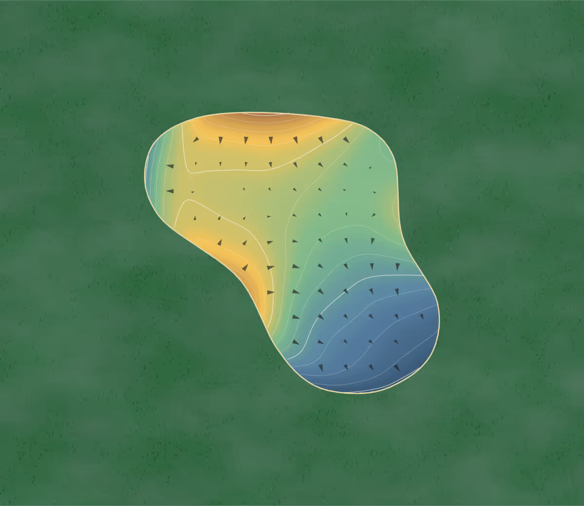 Green contour map of Hesston in Hesston, Kansas — 205 elevation contours at a 3-inch interval with fall-line arrows, traced from 1-meter lidar