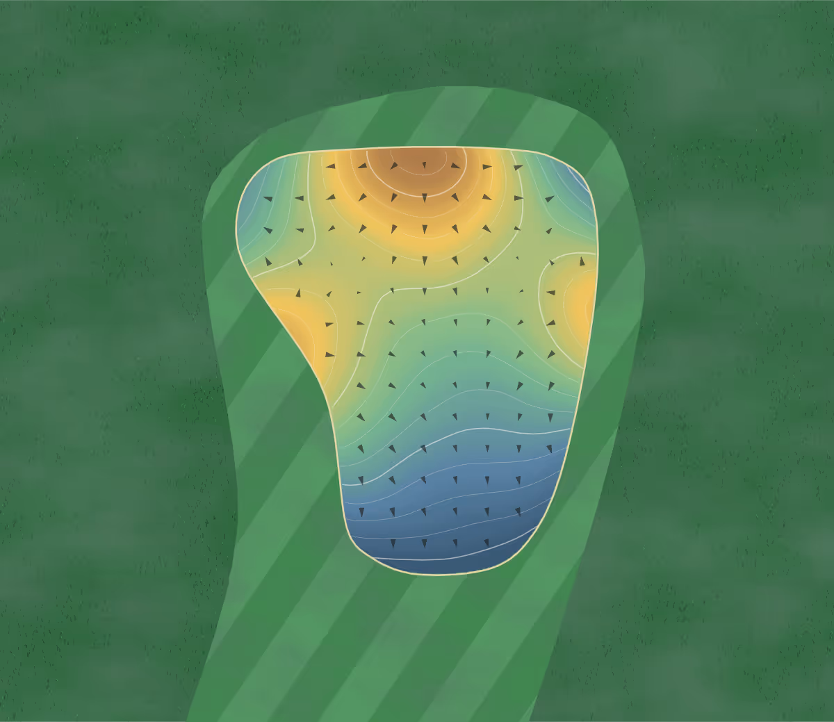 Green contour map of Hi-Line in Bertrand, Nebraska: 120 elevation contours at a 3-inch interval with fall-line arrows, traced from 1-meter lidar